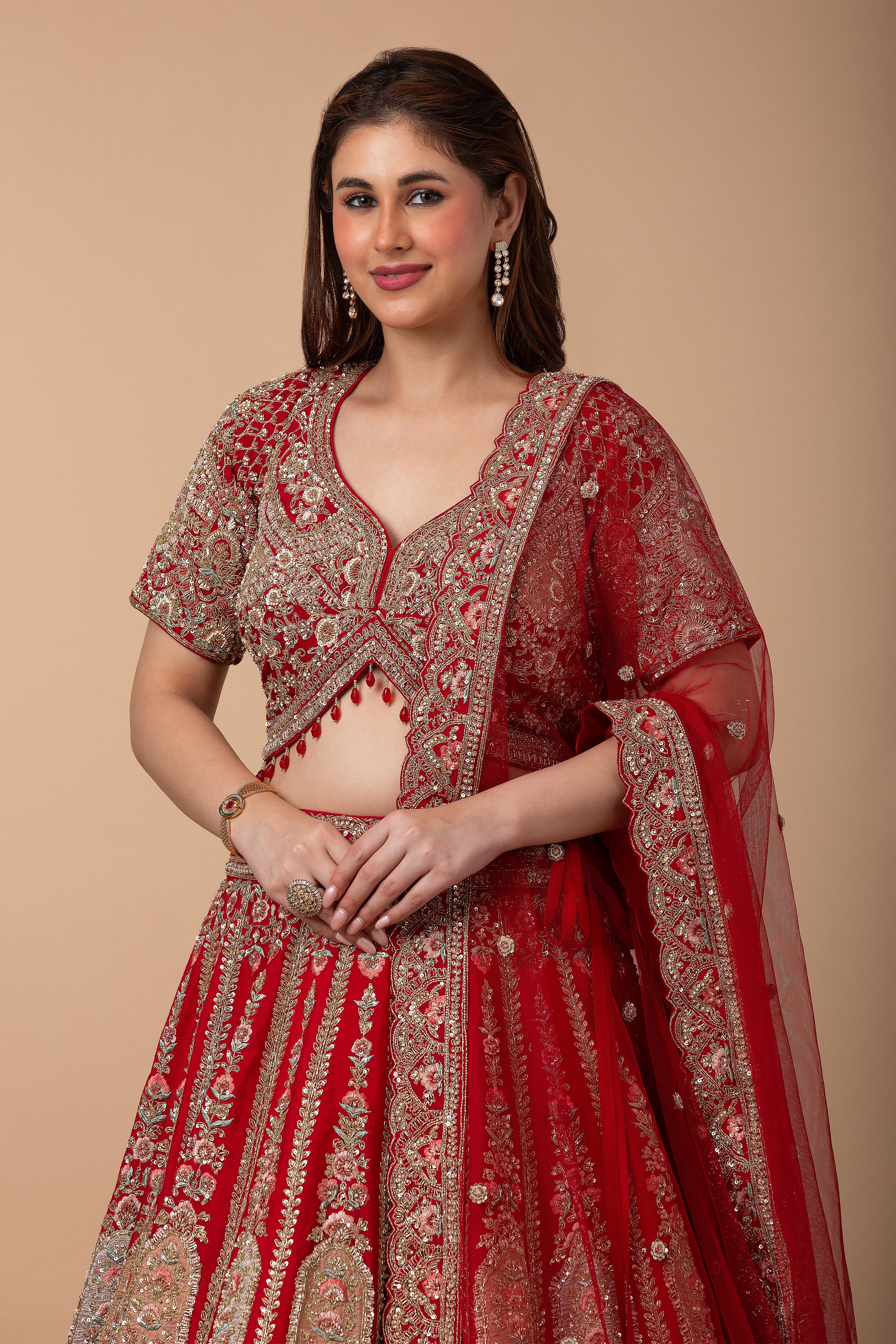 Regal Red Bridal Lehenga set  Mokshaa