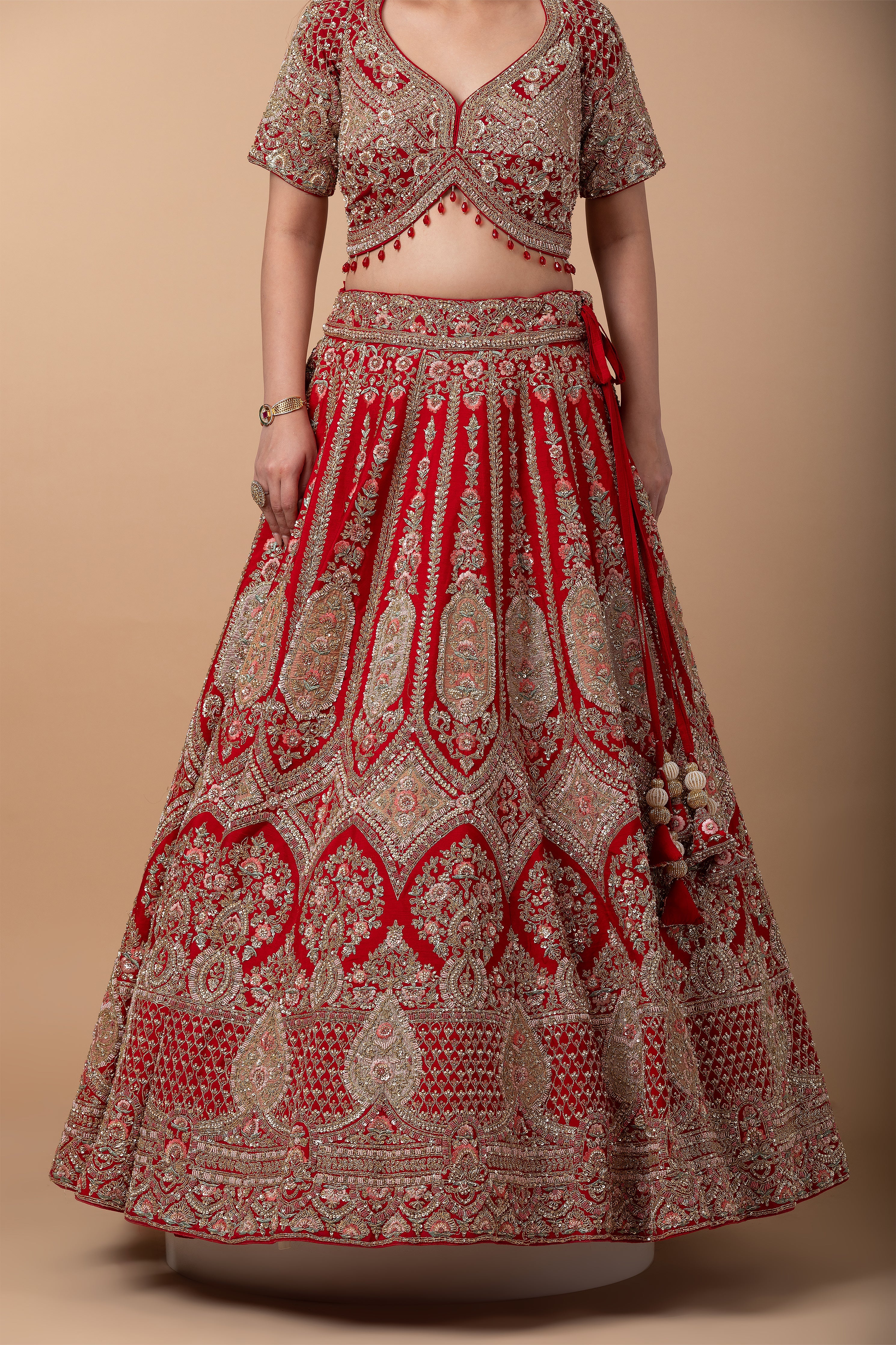 Regal Red Bridal Lehenga set  Mokshaa