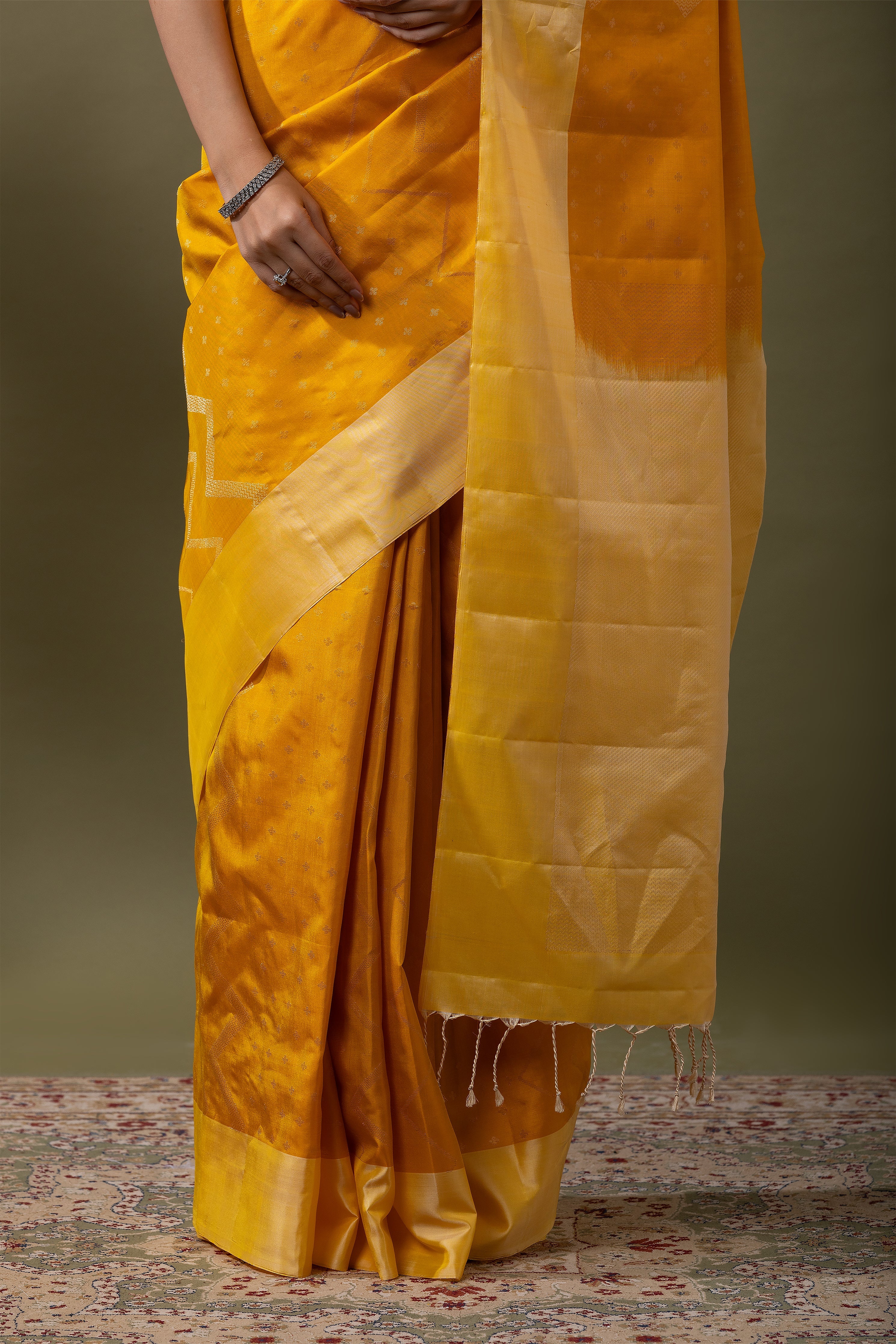 Lime Yellow Soft Silk Saree  Mokshaa