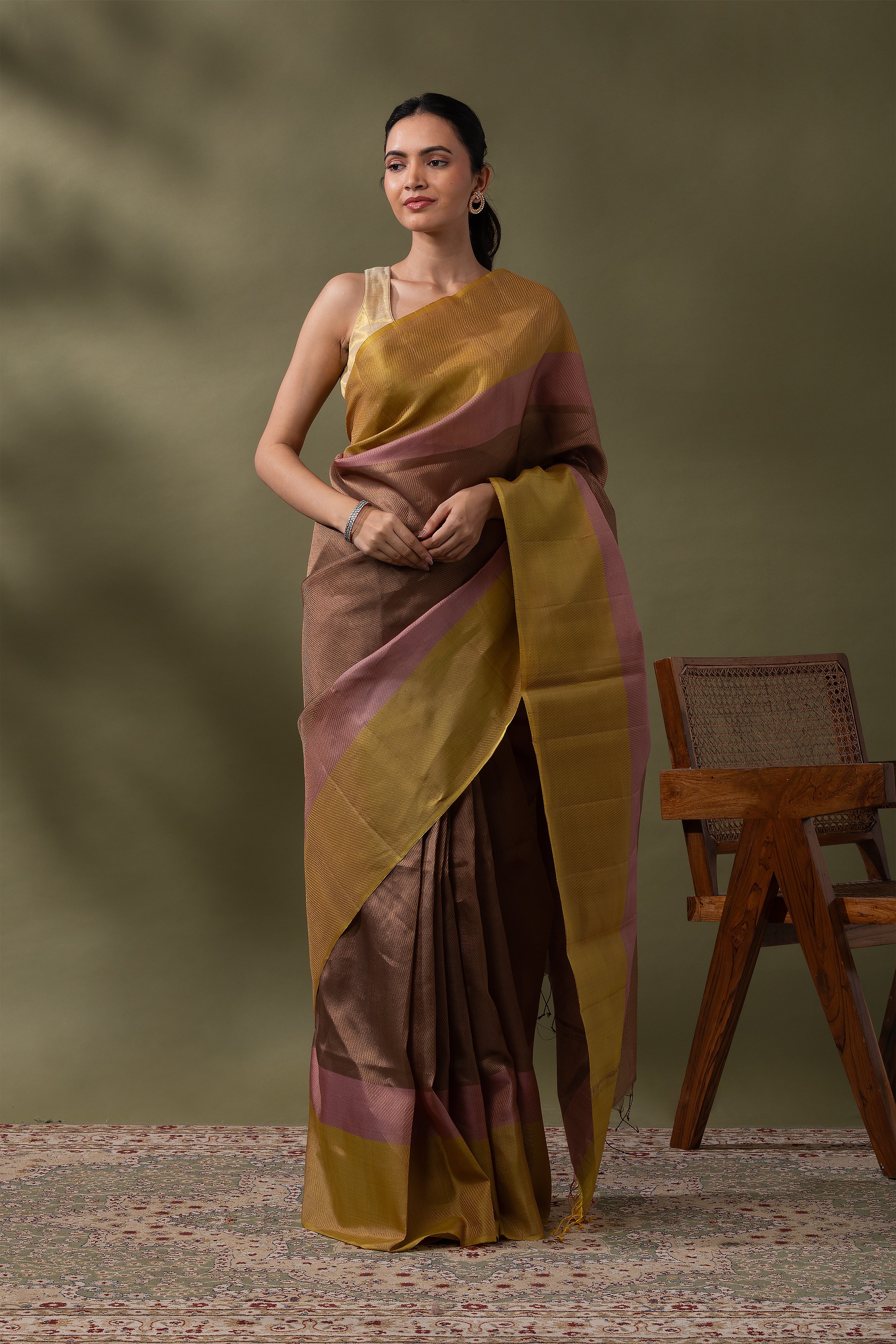 Green and Black Soft Silk Saree (Copy)  Mokshaa