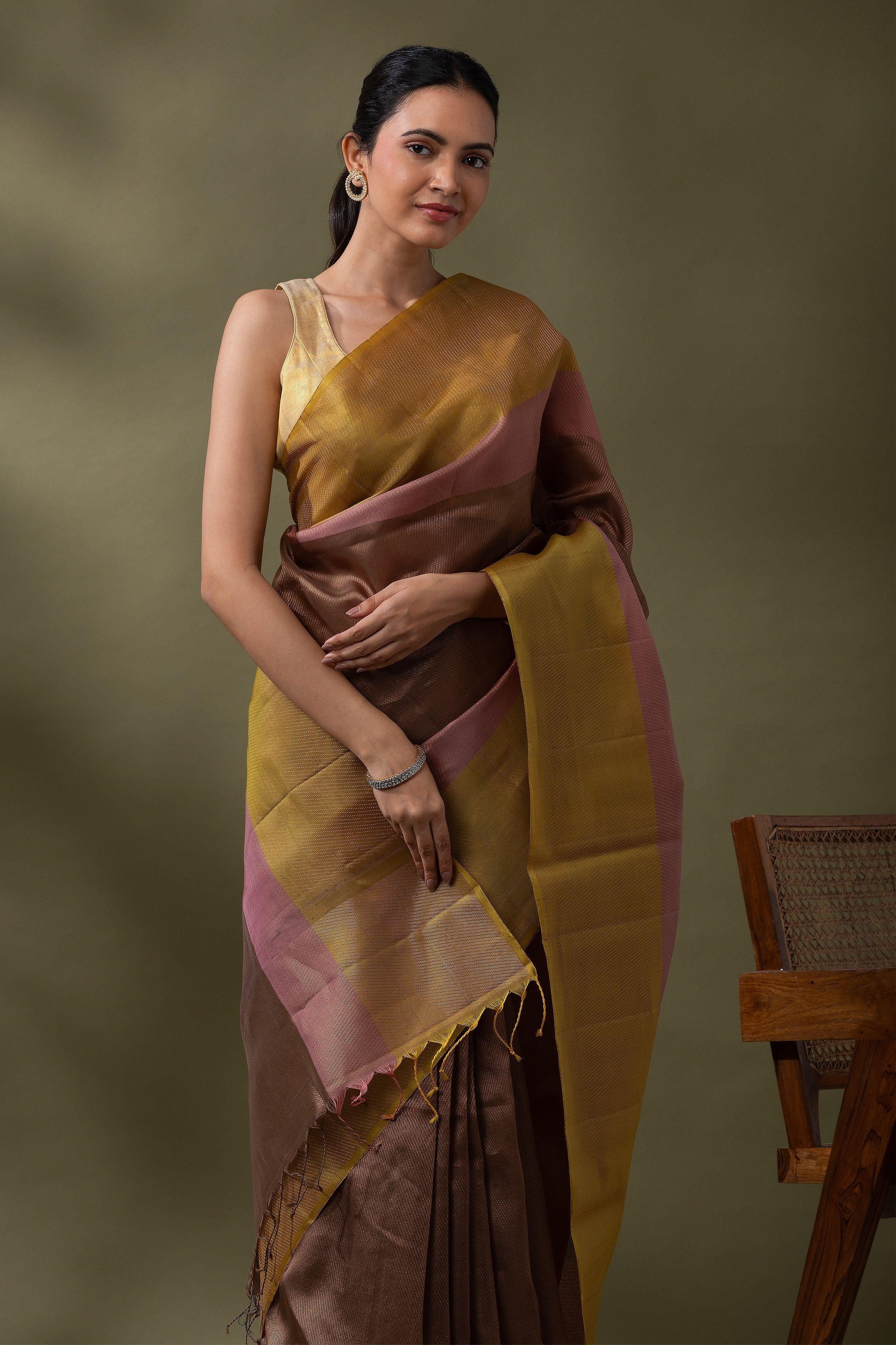Green and Black Soft Silk Saree (Copy)  Mokshaa