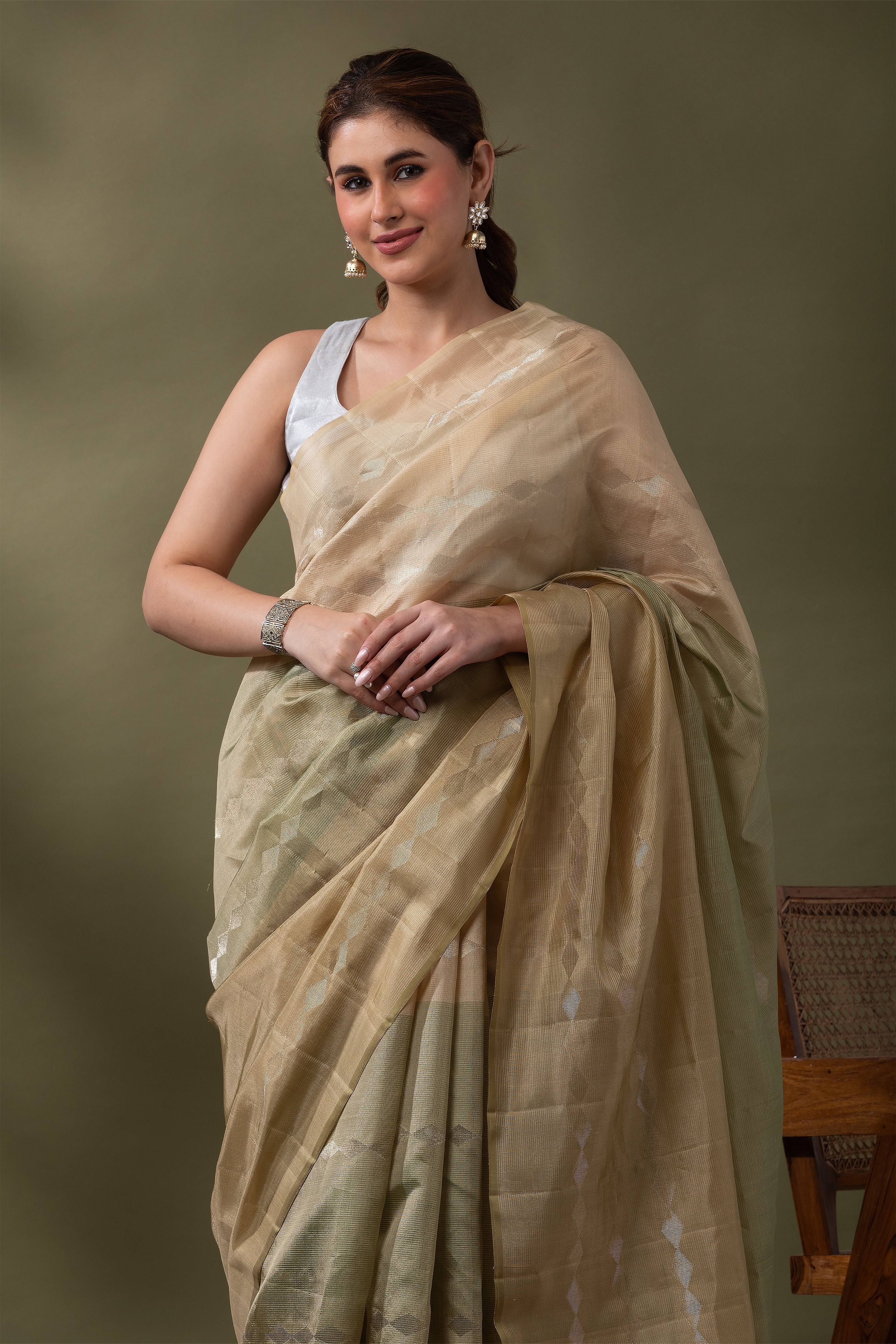 Black and White Silk Kora Saree (Copy)  Mokshaa