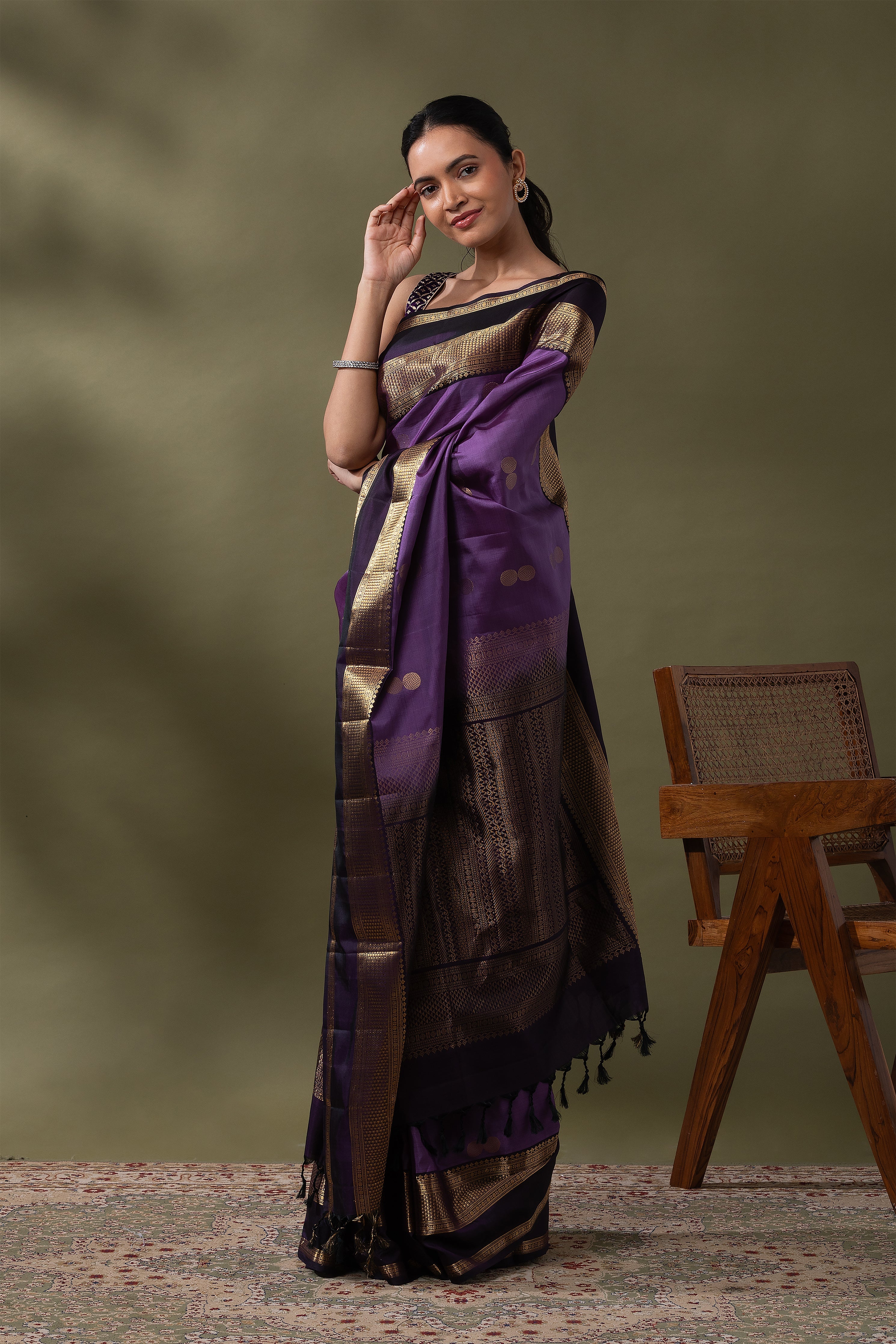 Purple Soft Silk Saree  Mokshaa