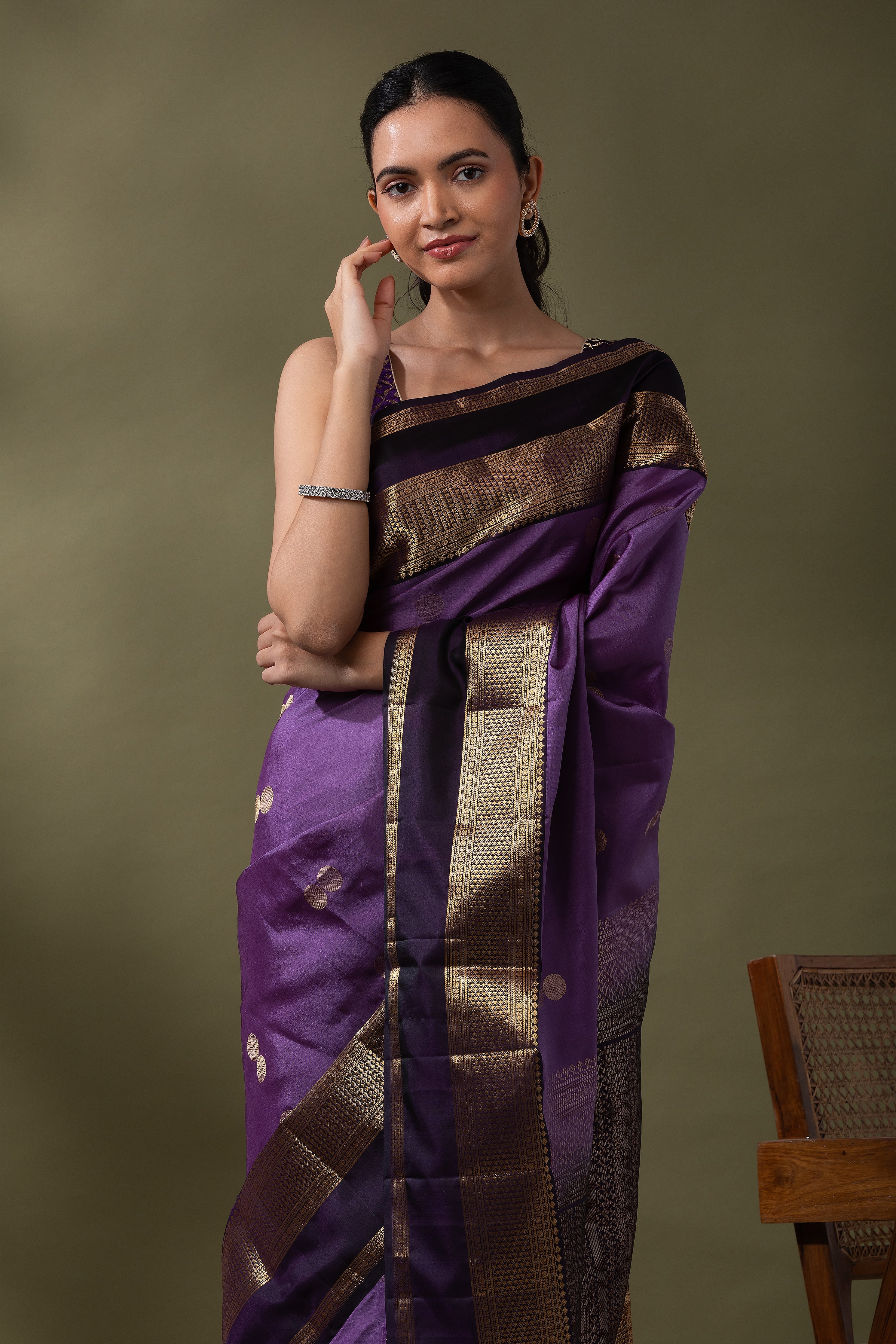 Purple Soft Silk Saree  Mokshaa