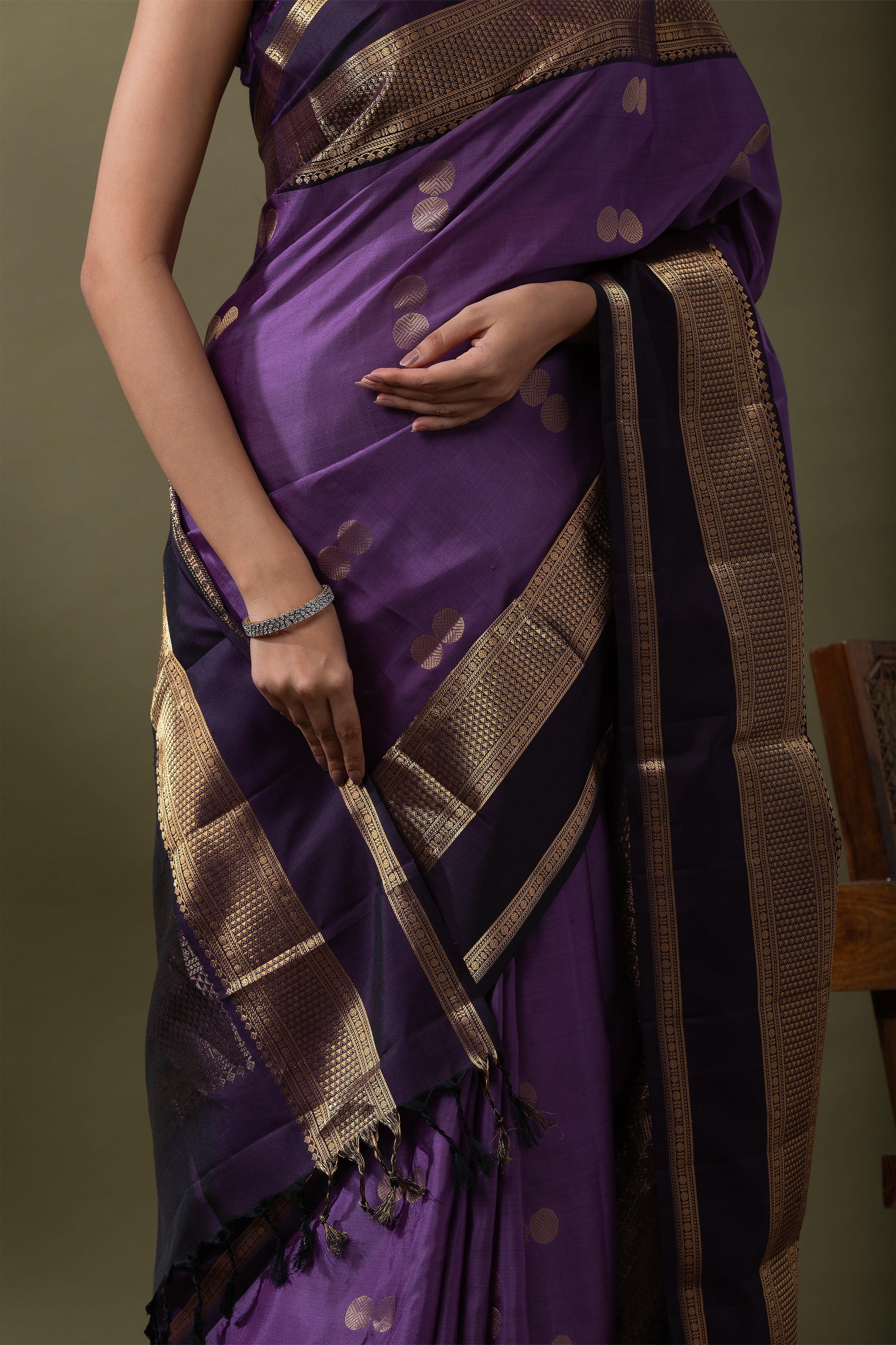 Purple Soft Silk Saree  Mokshaa