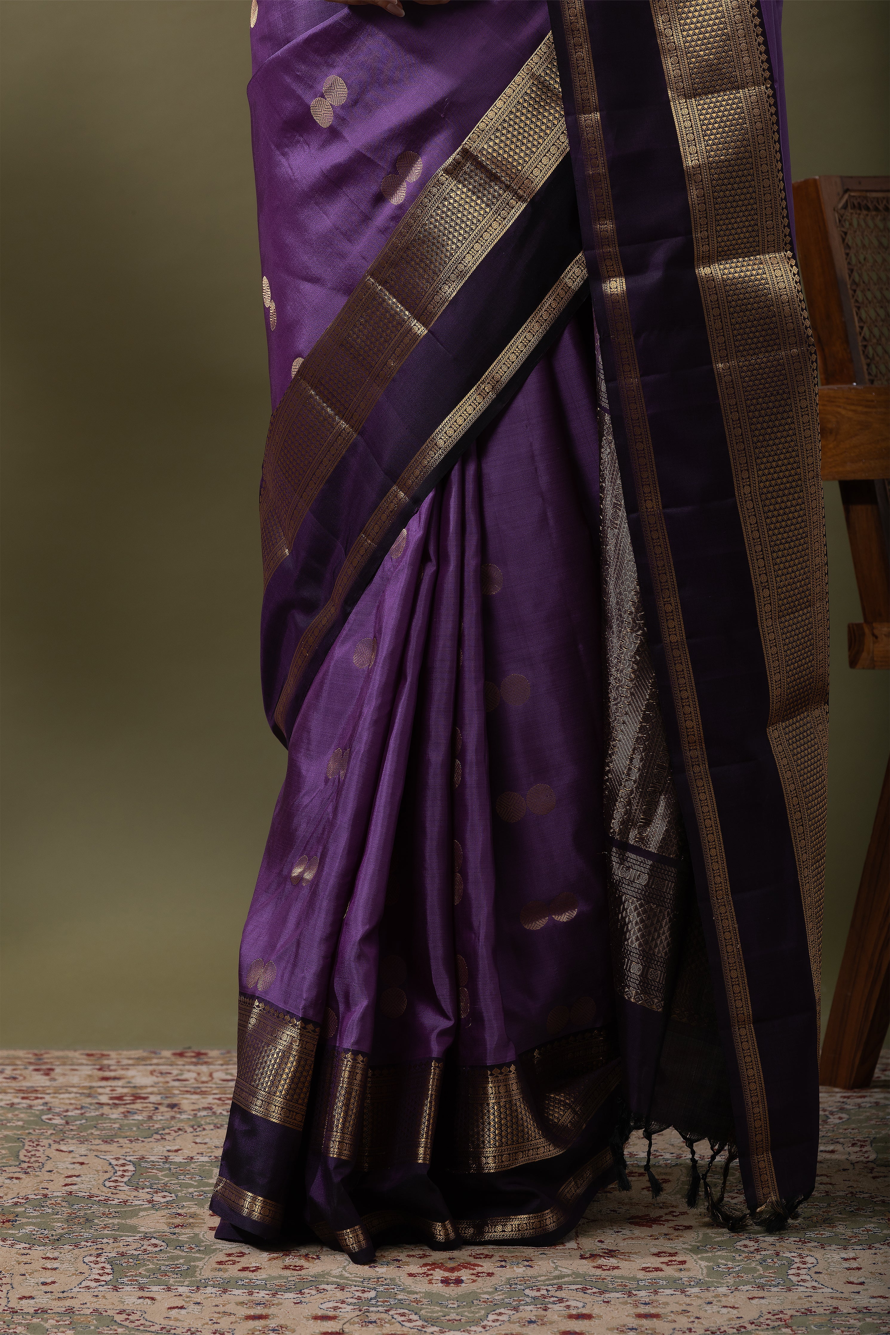 Purple Soft Silk Saree  Mokshaa