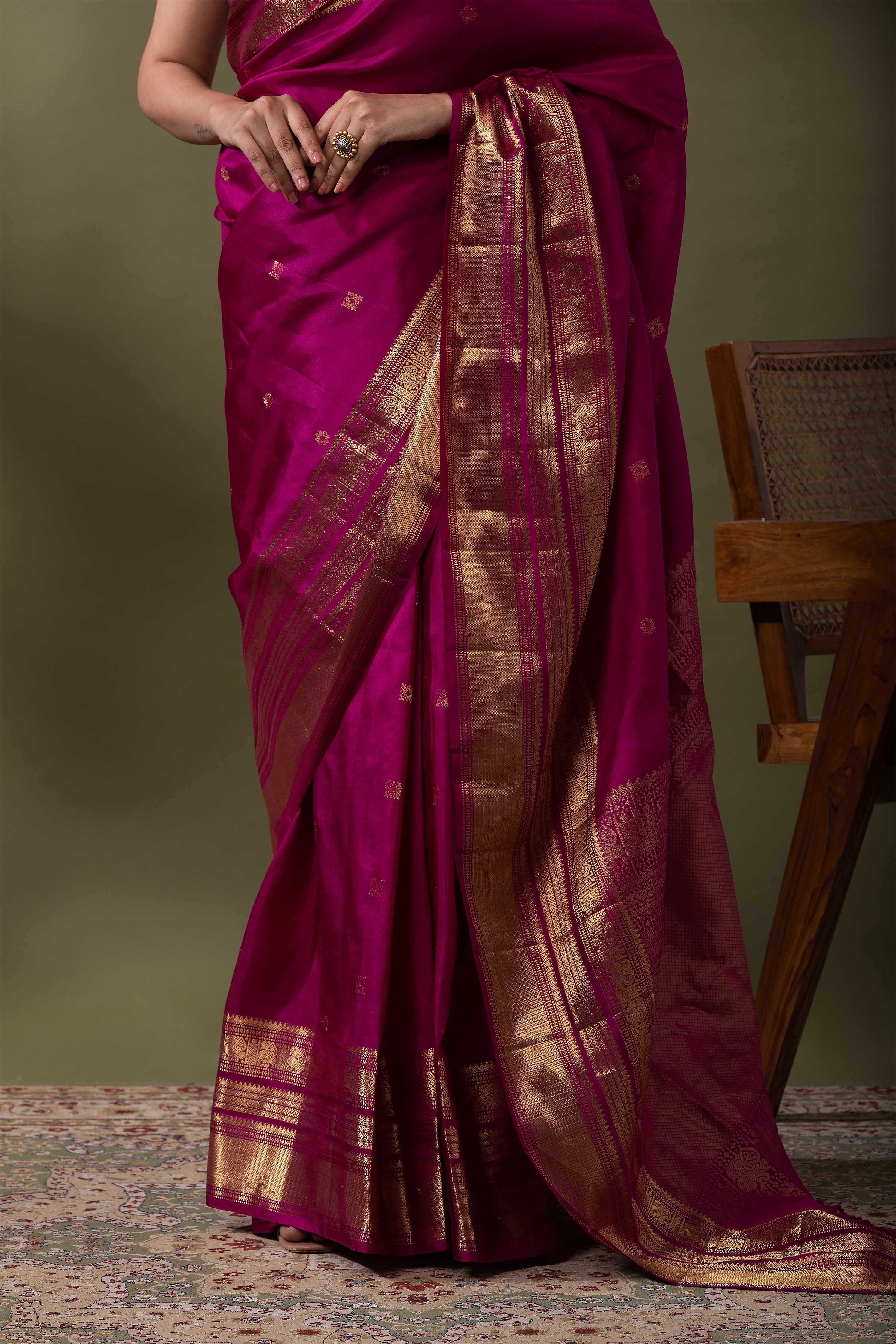 Lime Yellow Soft Silk Saree (Copy)  Mokshaa