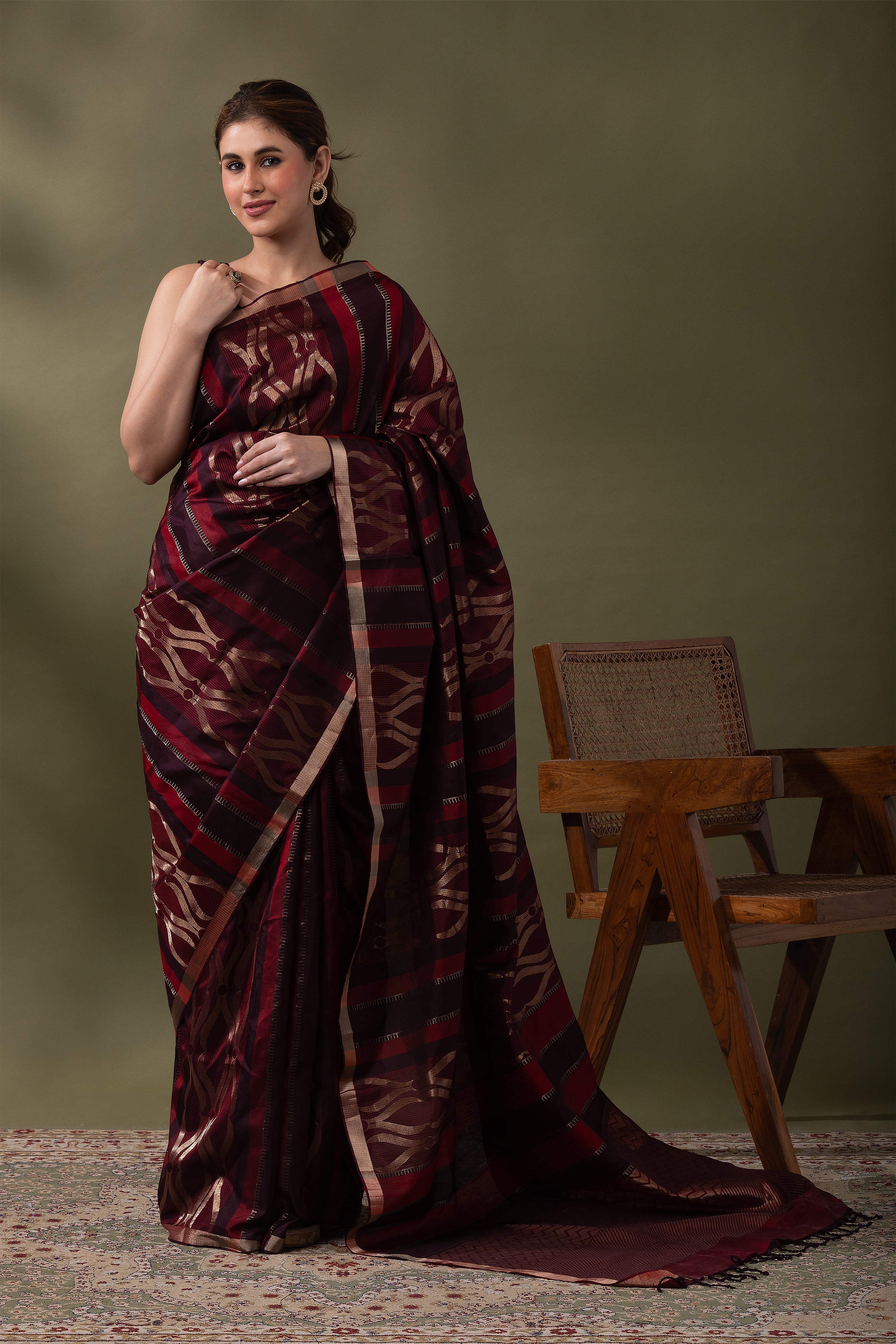 Regal Purple Soft Silk Saree (Copy)  Mokshaa