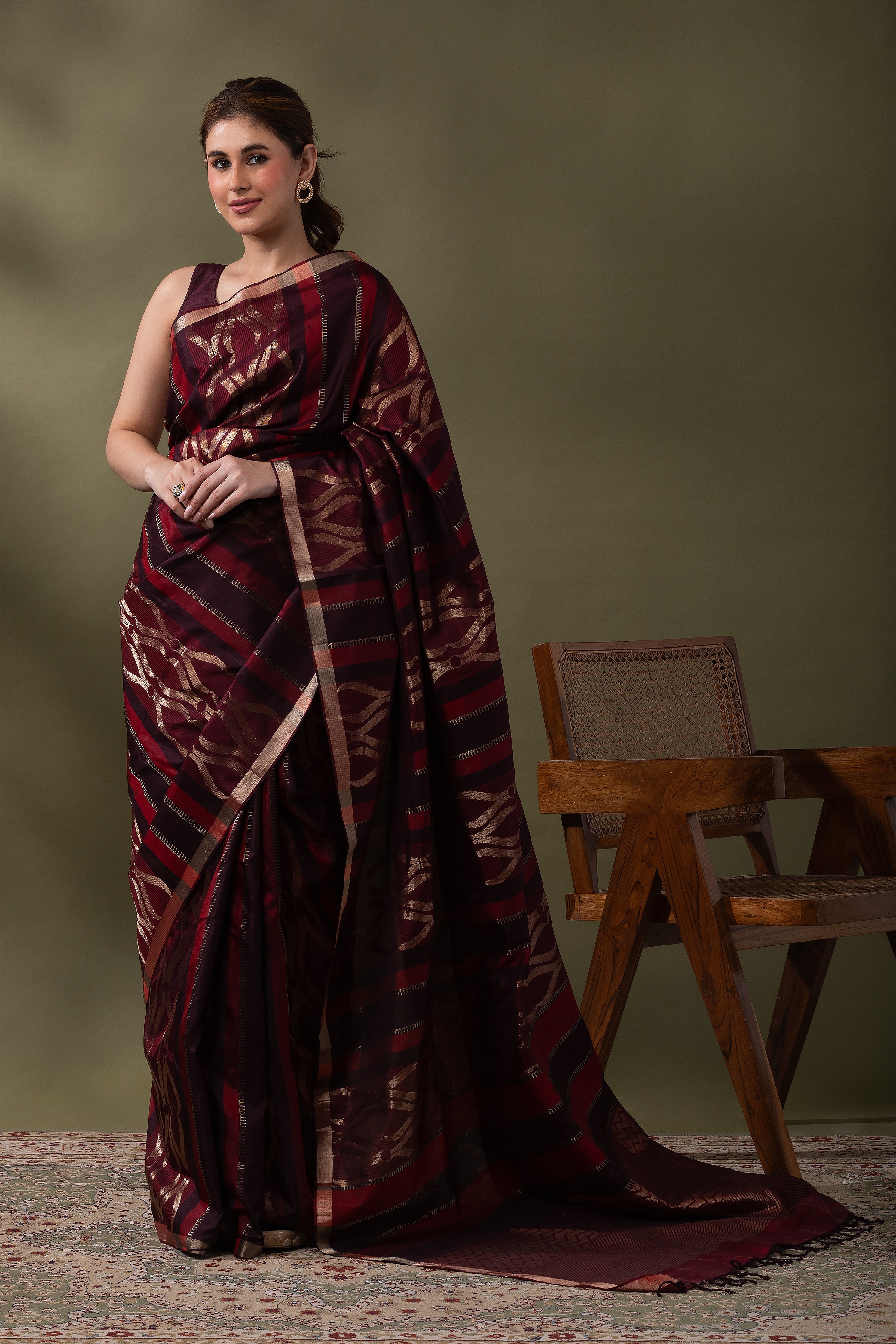 Regal Purple Soft Silk Saree (Copy)  Mokshaa