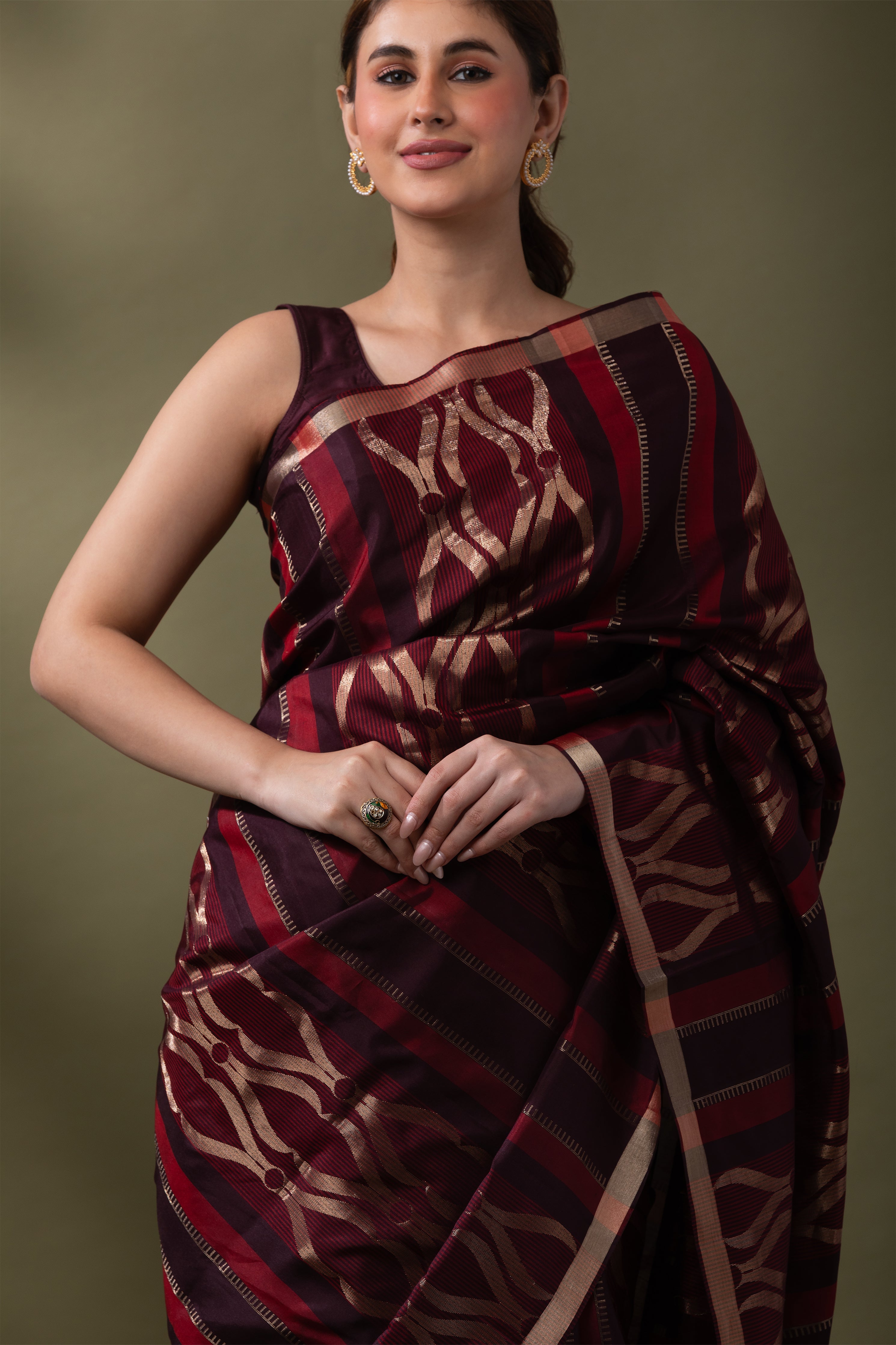 Regal Purple Soft Silk Saree (Copy)  Mokshaa