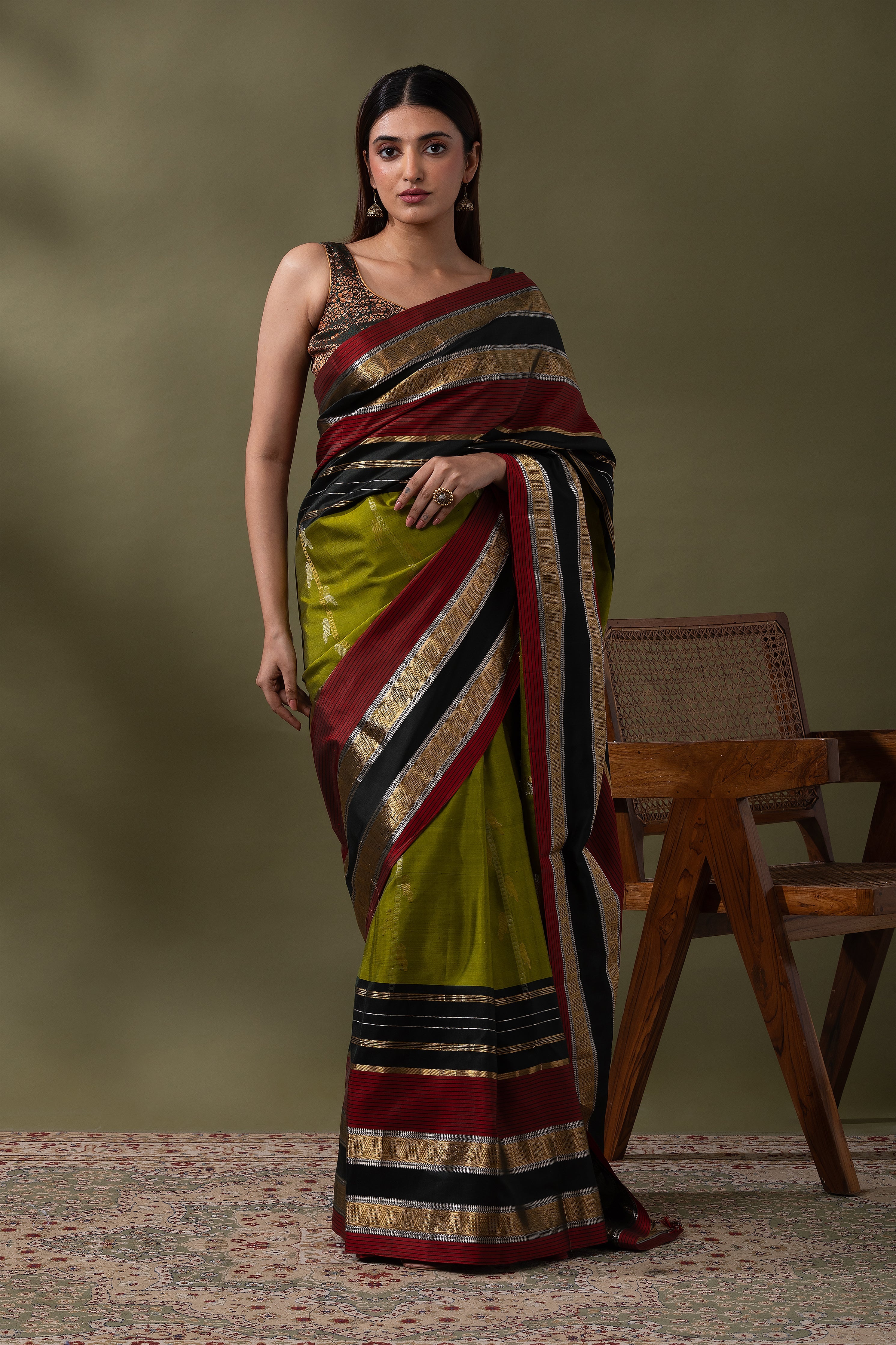 Magenta Soft Silk Saree (Copy)  Mokshaa