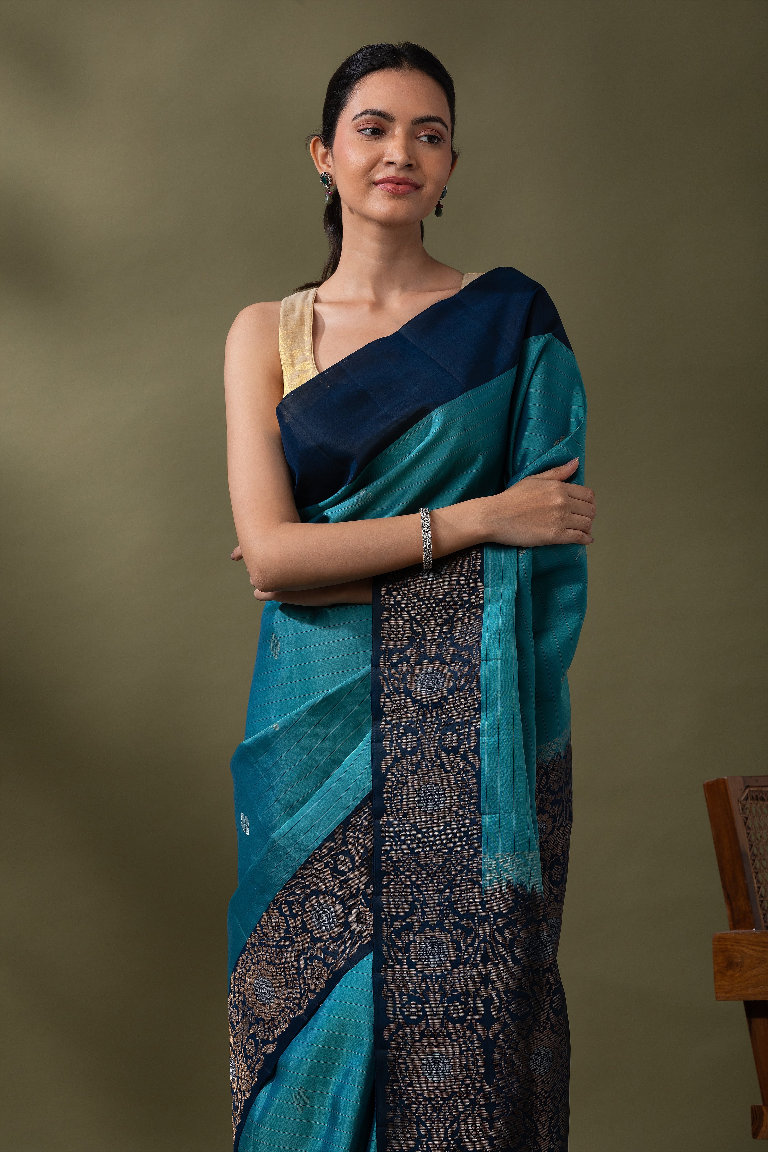 Black Soft Silk Saree (Copy)  Mokshaa