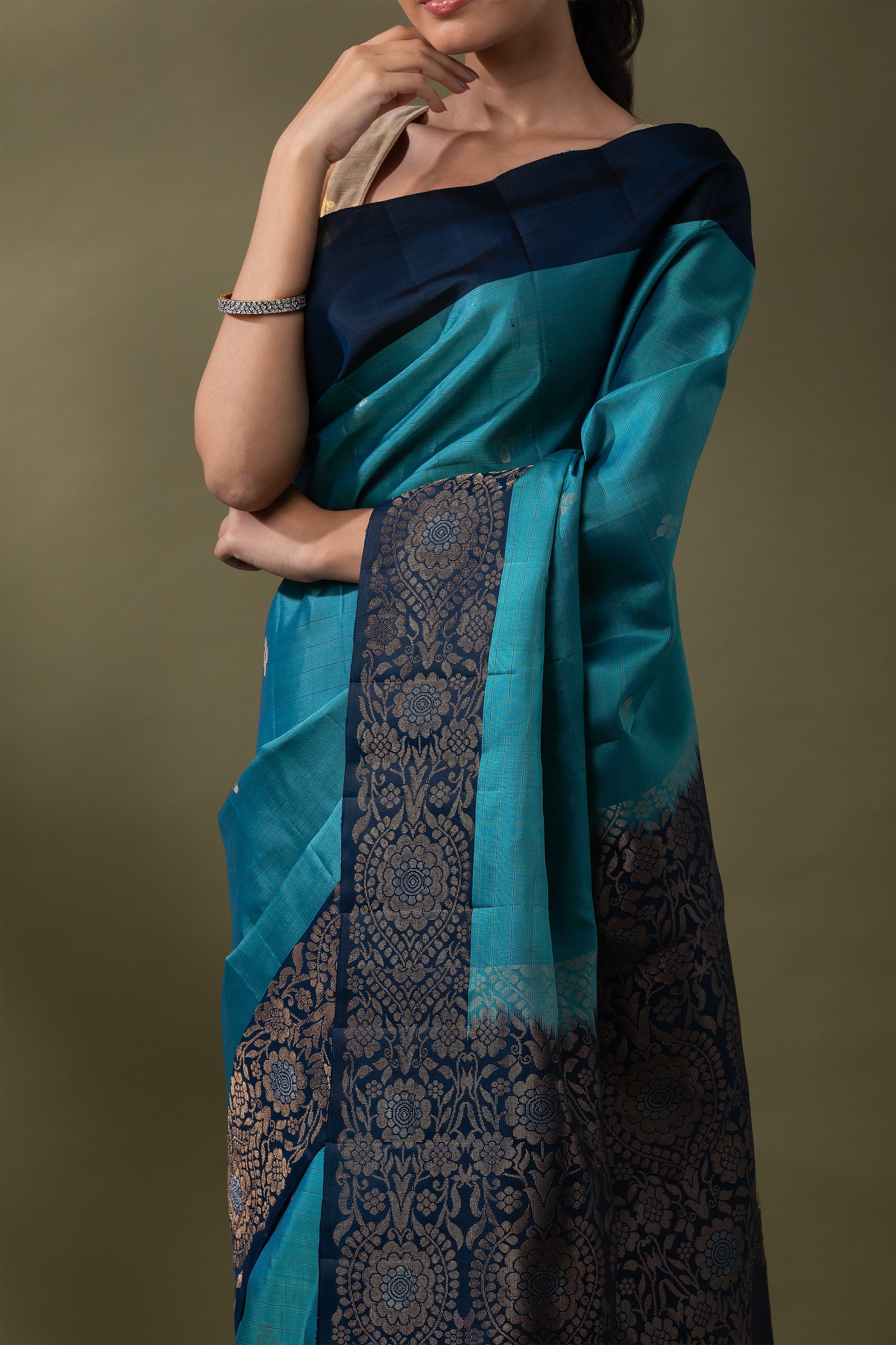 Black Soft Silk Saree (Copy)  Mokshaa