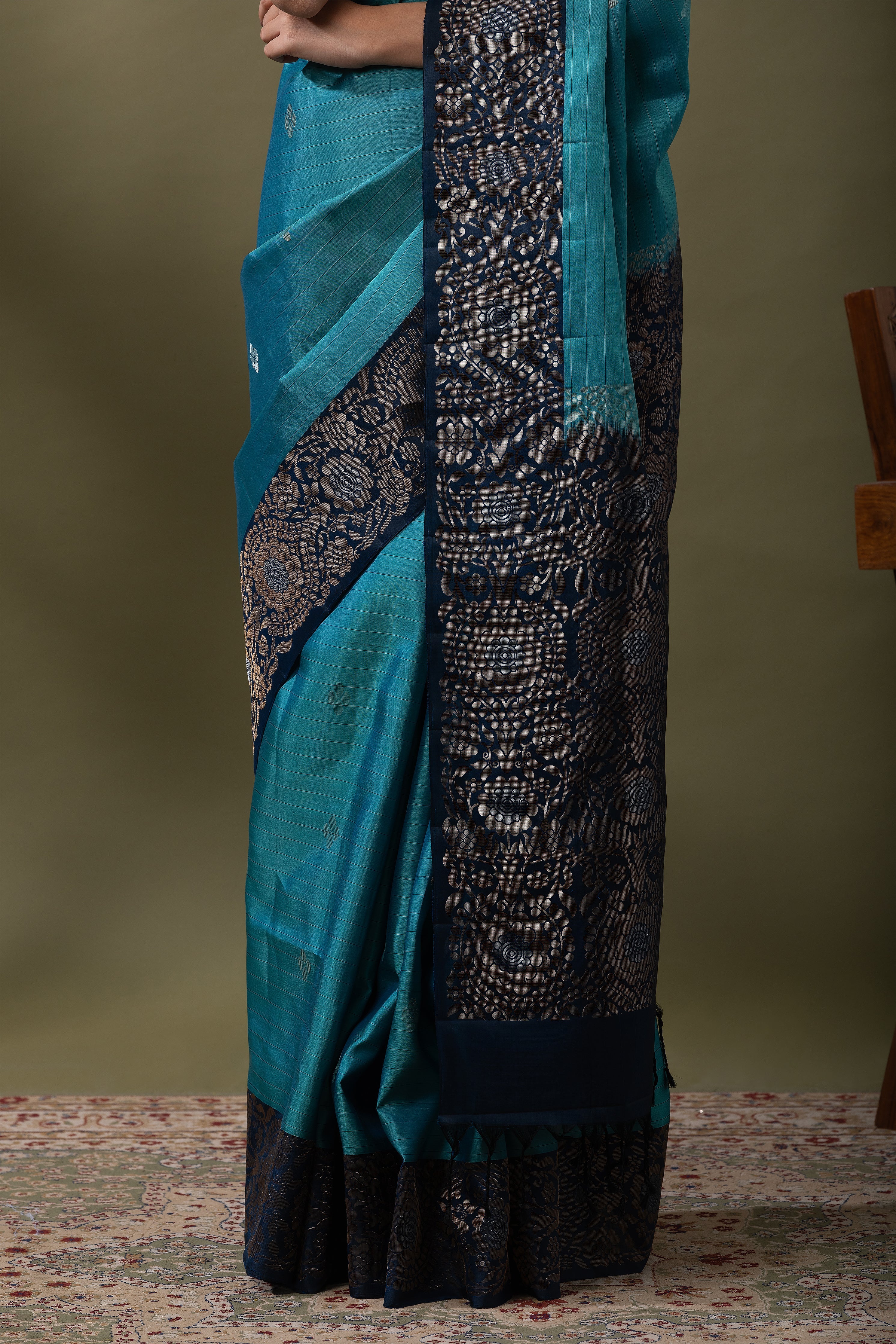 Black Soft Silk Saree (Copy)  Mokshaa