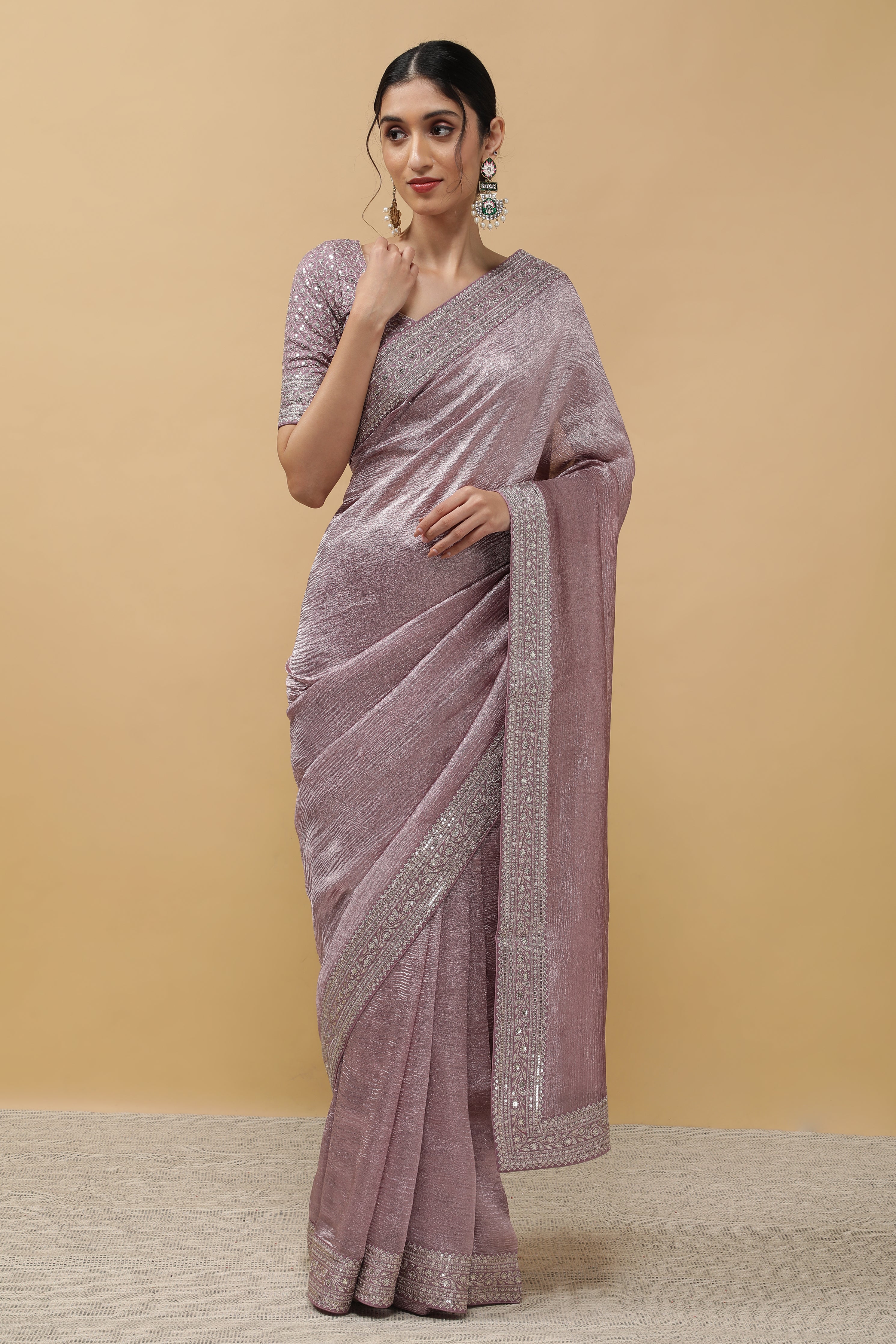 Light Lavender Crush Saree