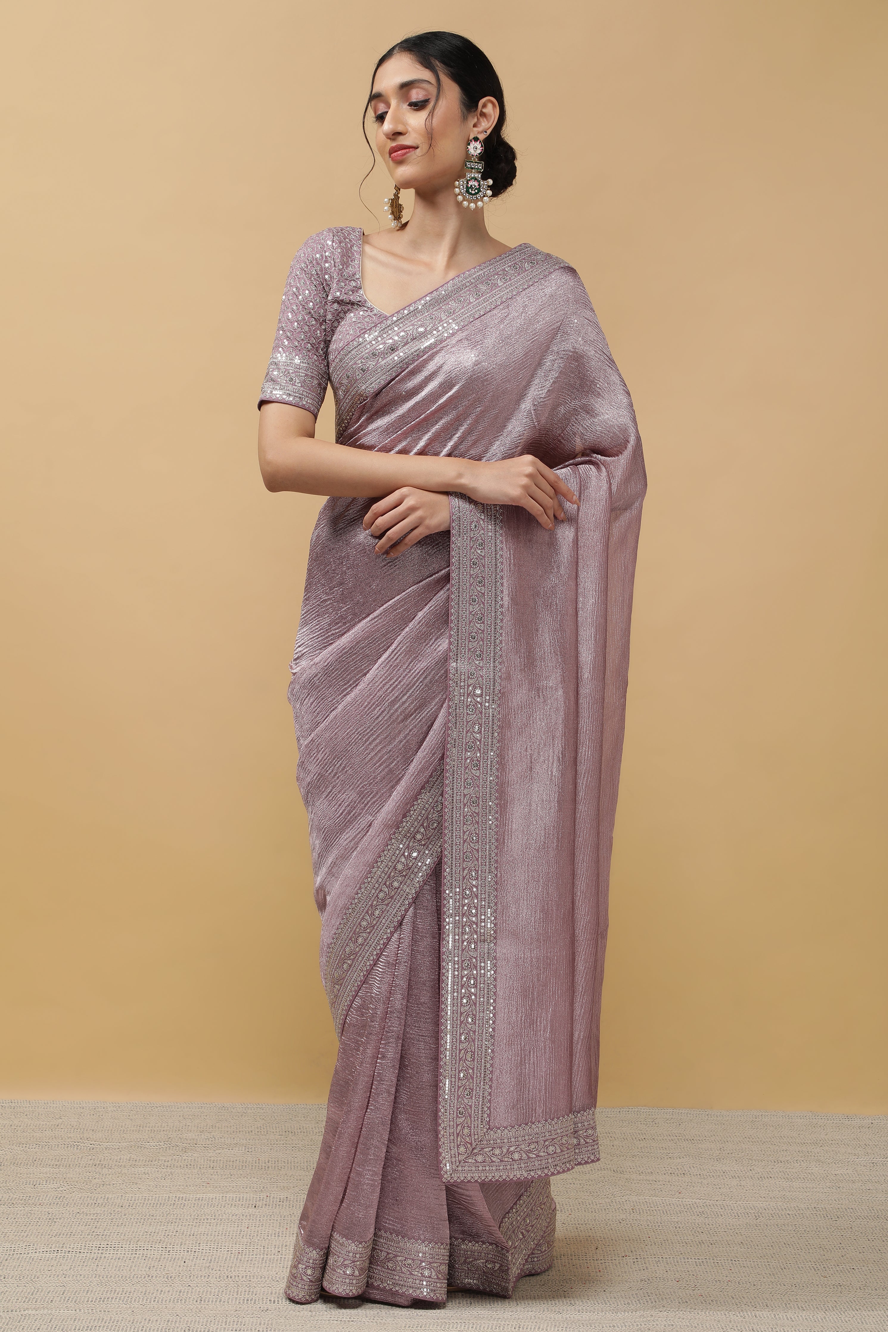 Light Lavender Crush Saree