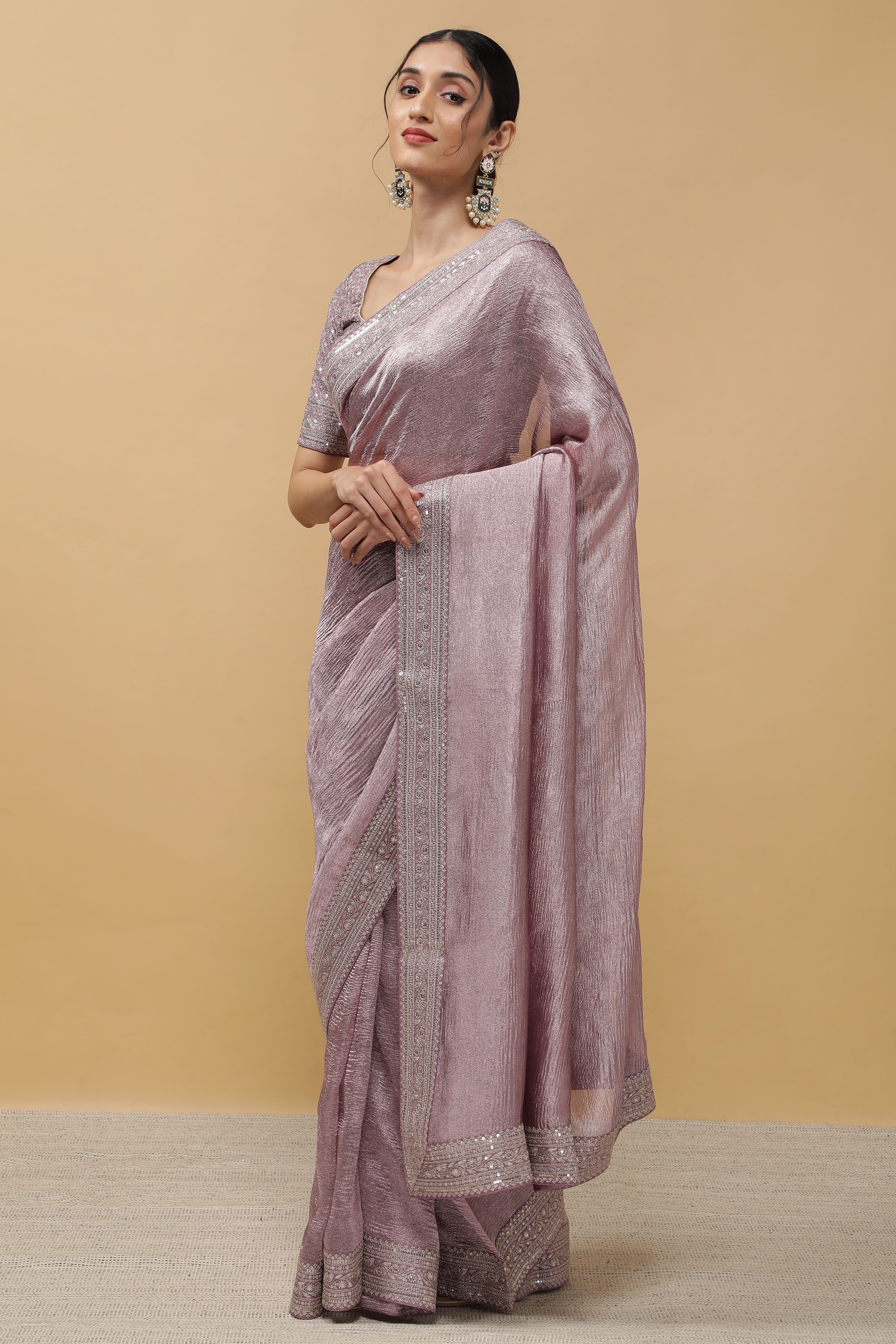 Light Lavender Crush Saree