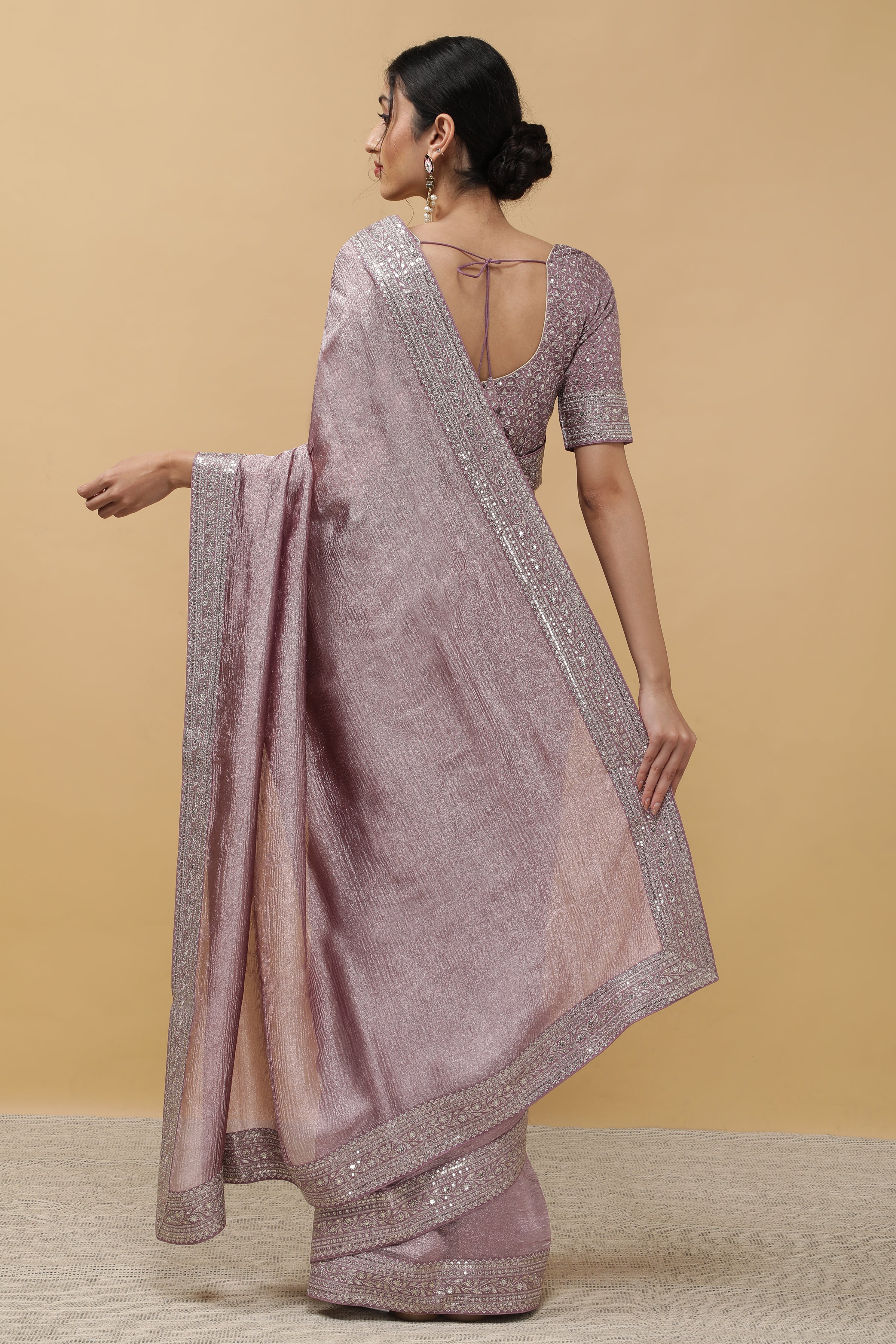 Light Lavender Crush Saree