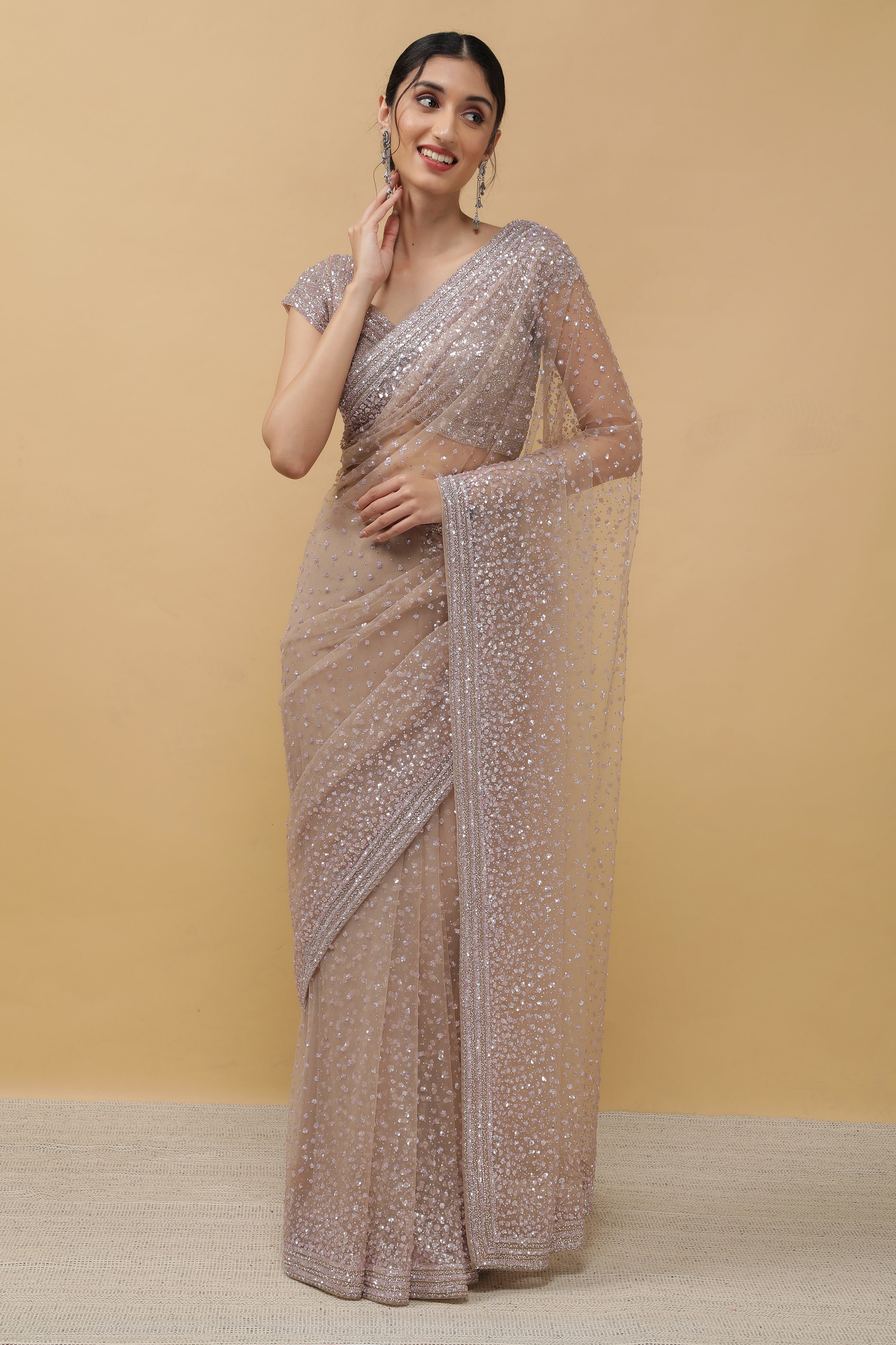 CHIKOO NET SAREE