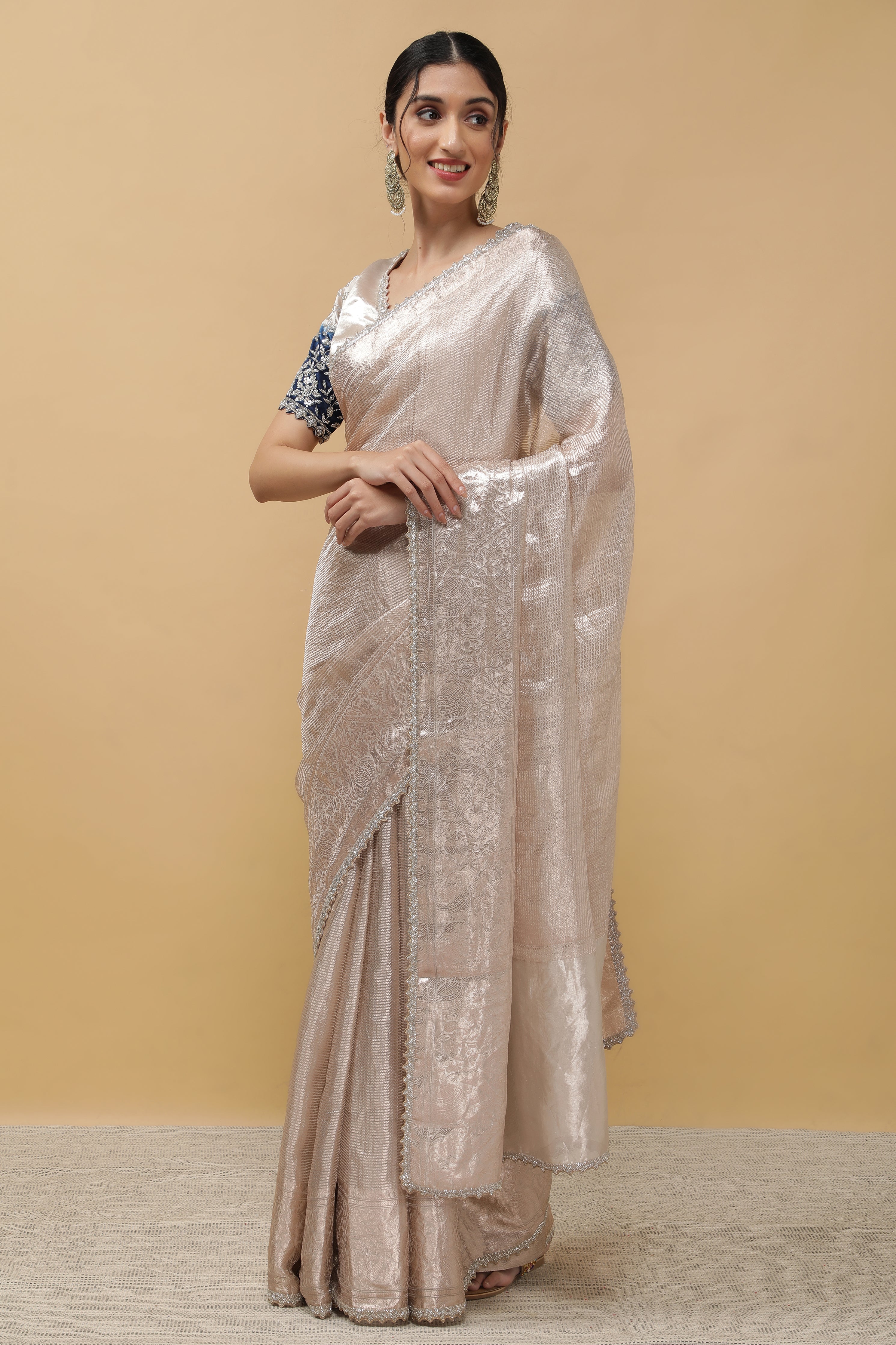 Silver Tissue Saree