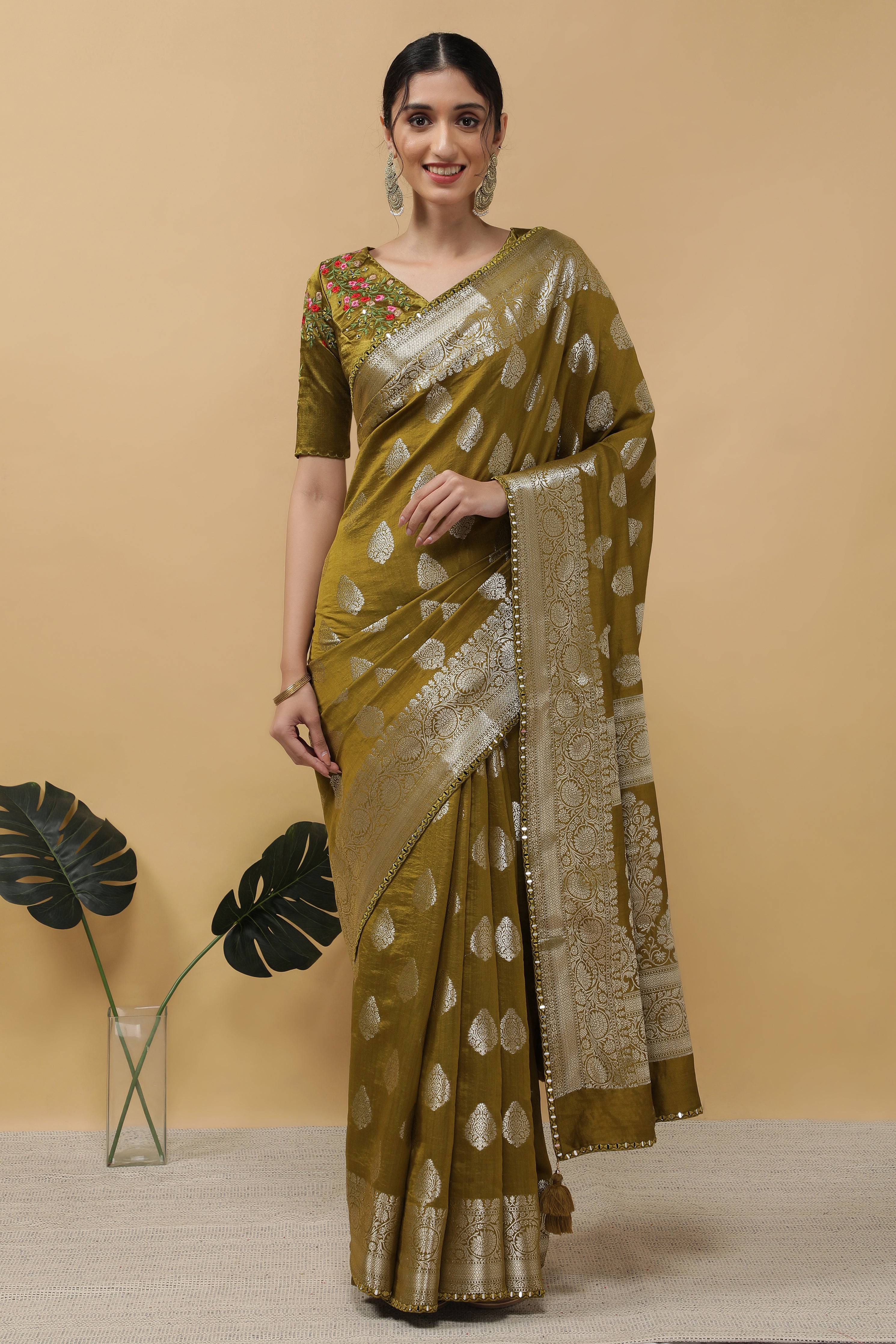 Mehendi Green Saree