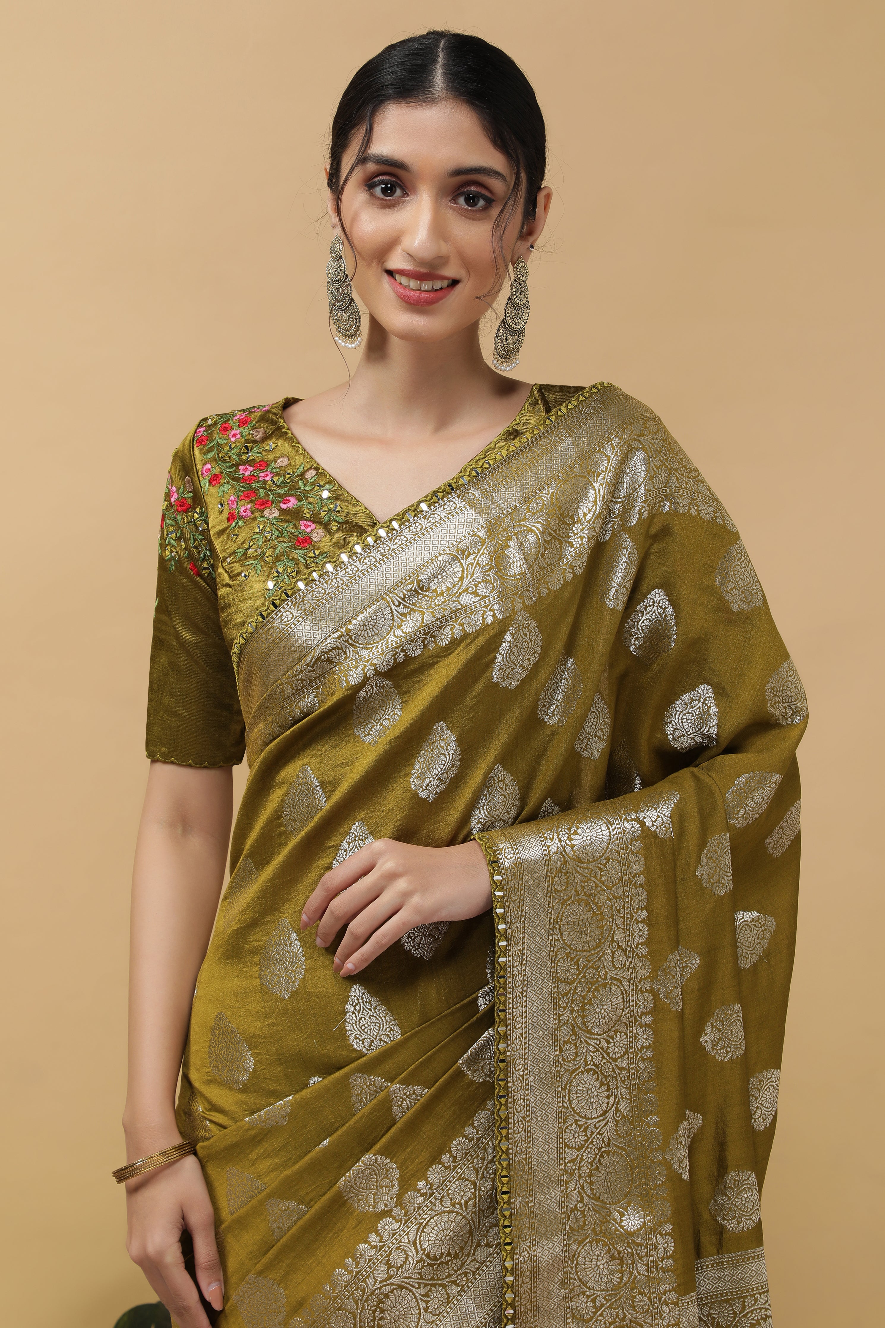 Mehendi Green Saree