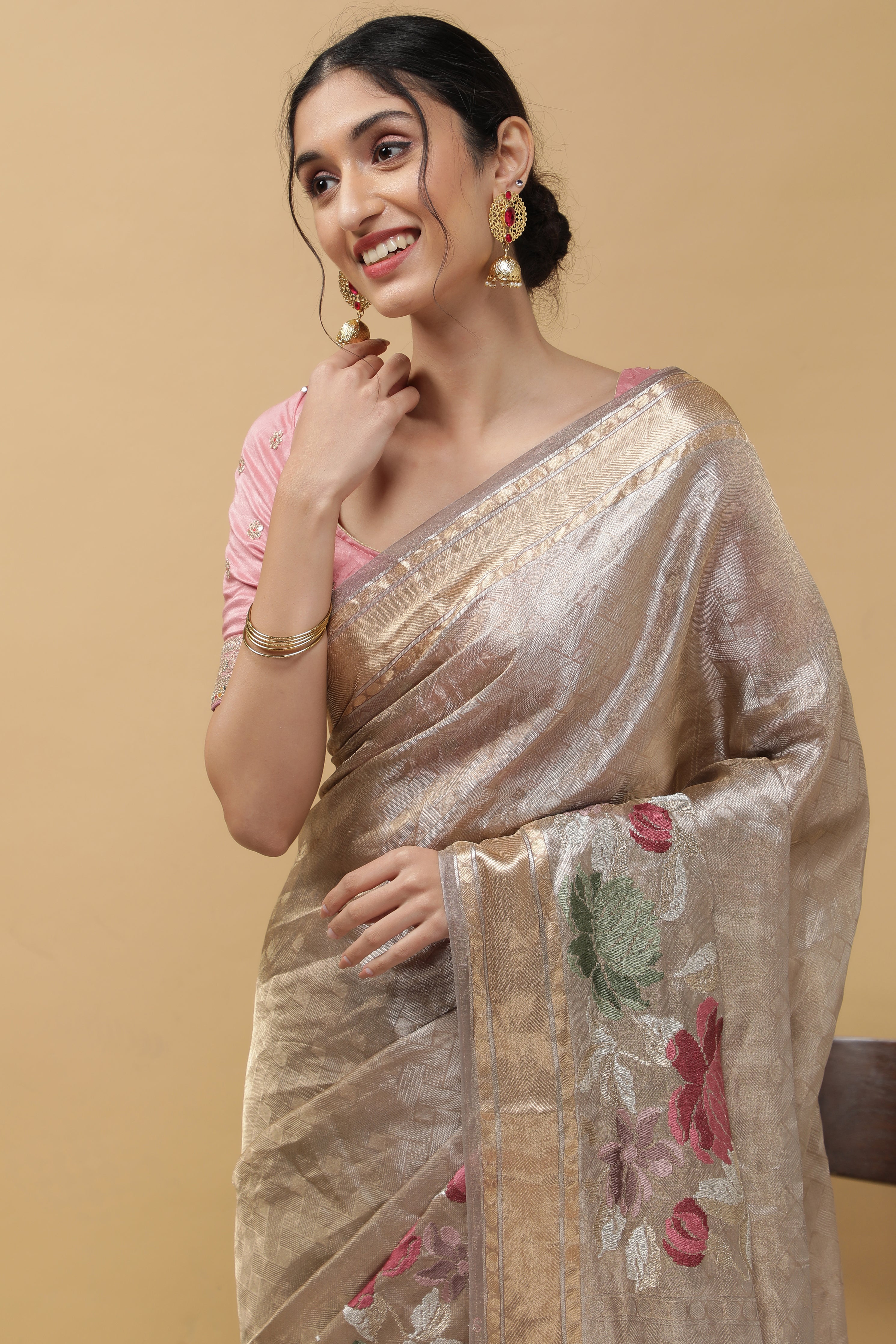 LIGHT LAVENDER TISSUE SAREE