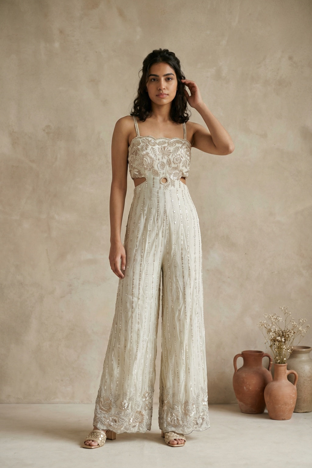 Champagne Jumpsuit | Buy SALWAR Online – Mokshaa Chennai