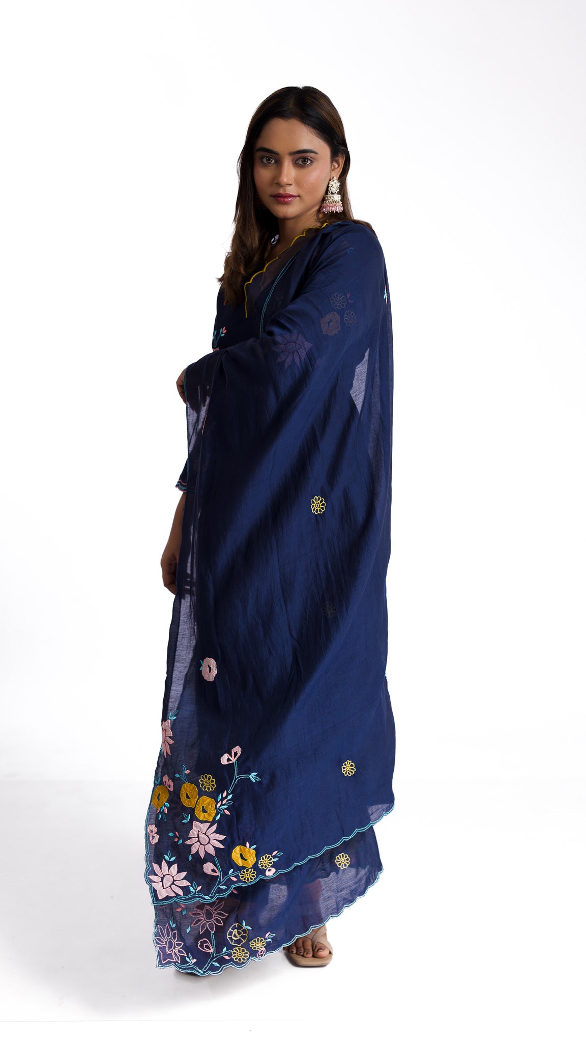 Ink Blue silk Salwar Set - Mokshaa