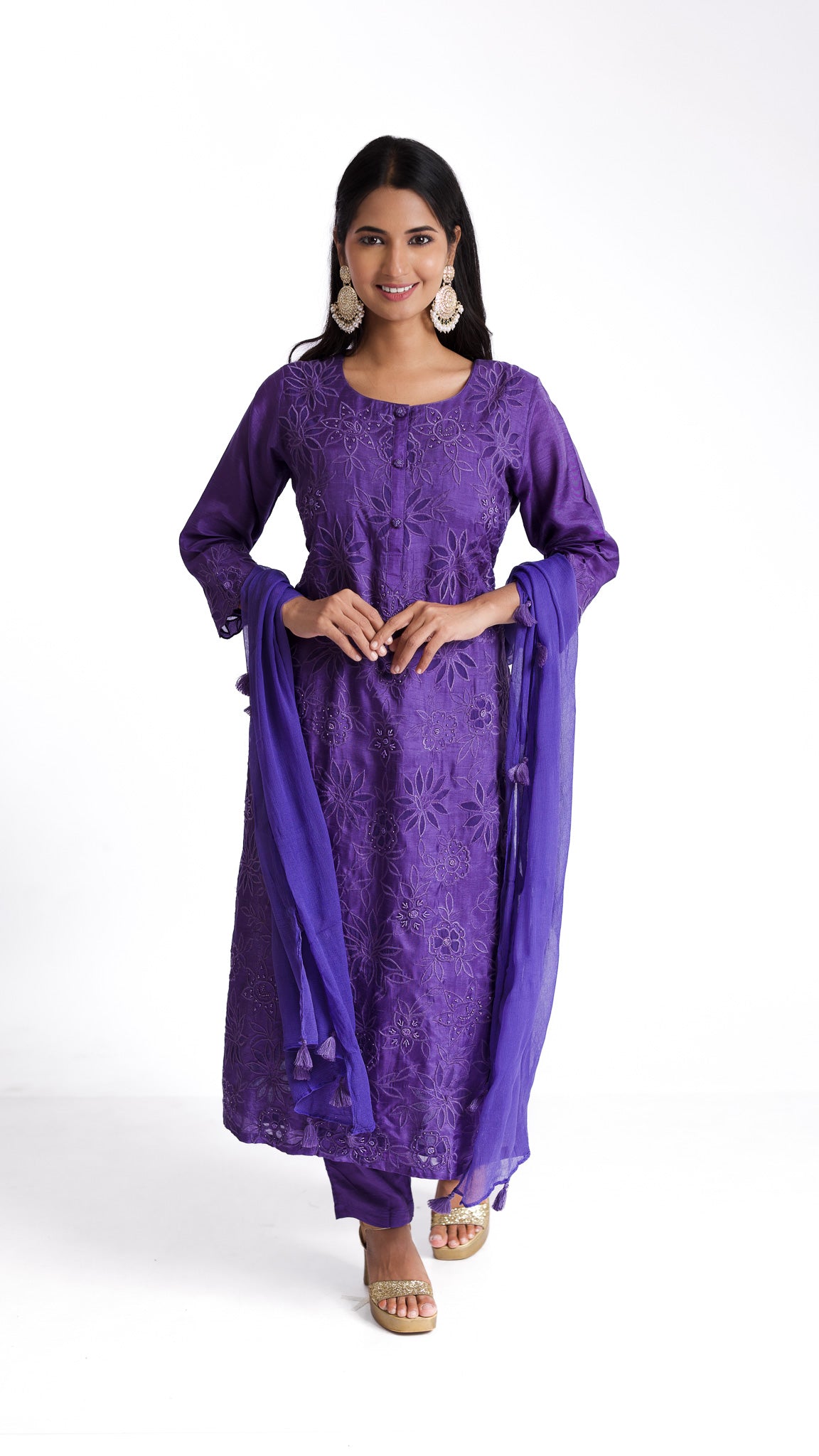 Mauve Straight kurta set - Mokshaa