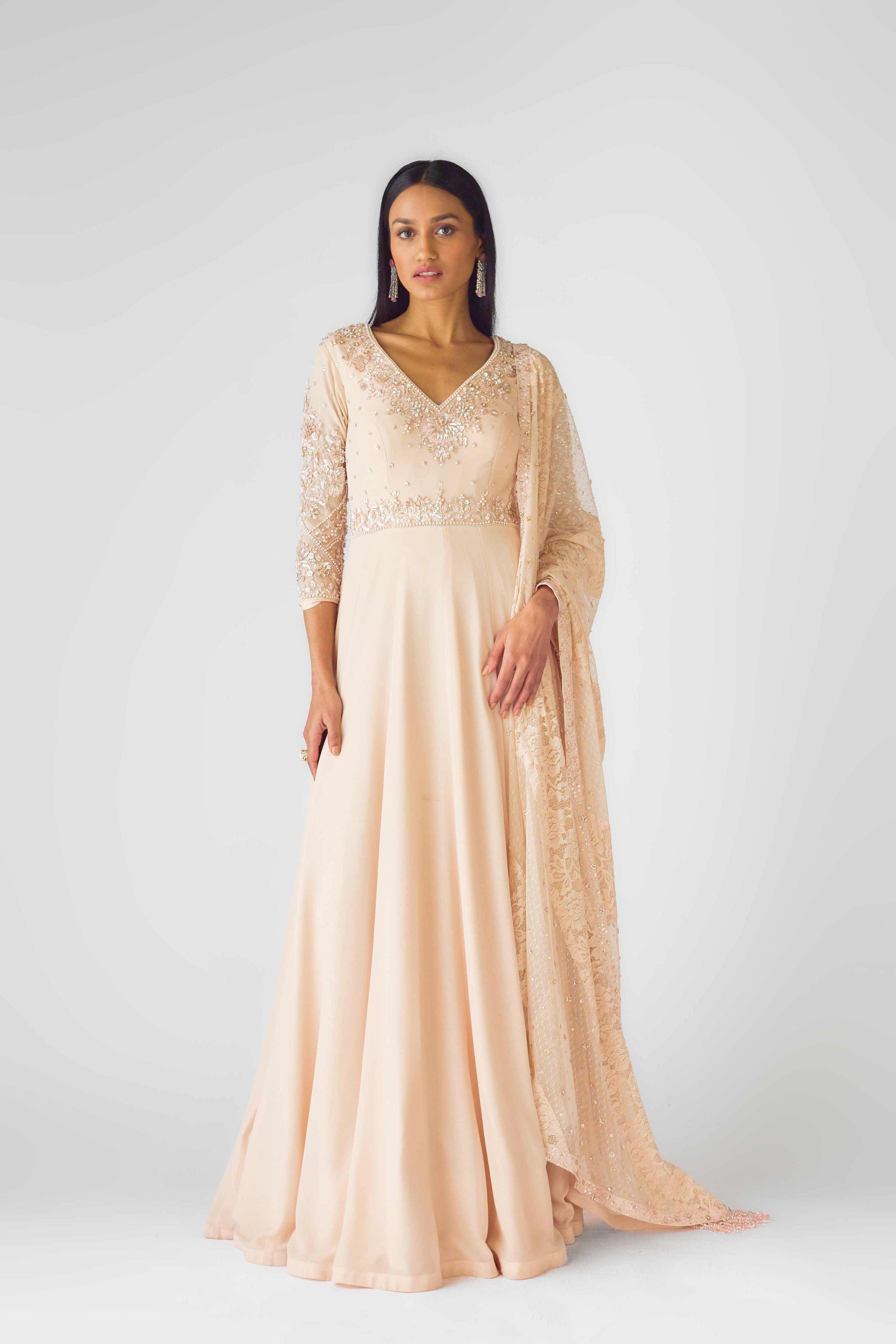 The Blush Opulence Anarkali Set.