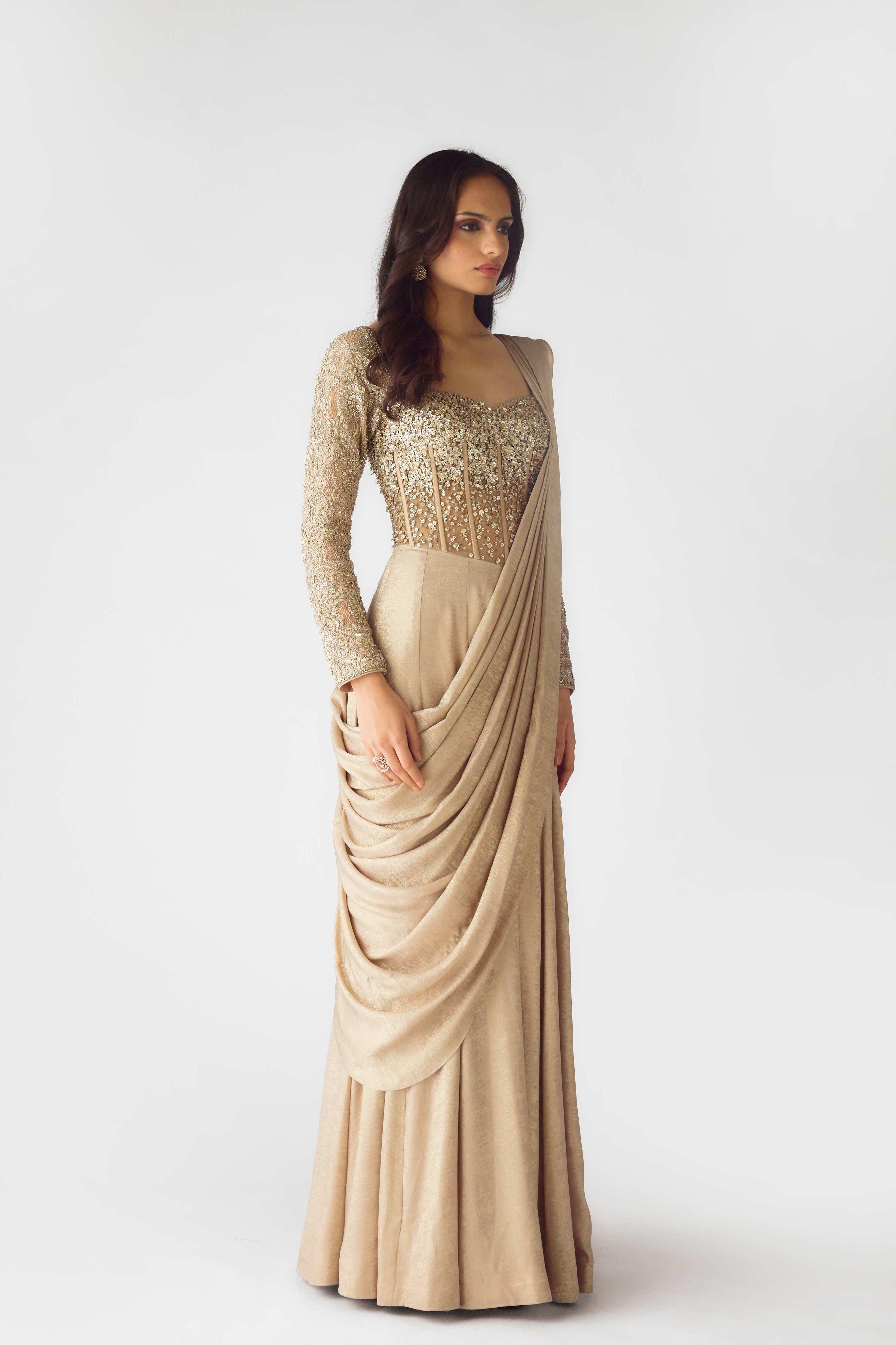 The Champagne Dawn Draped Jumpsuit.
