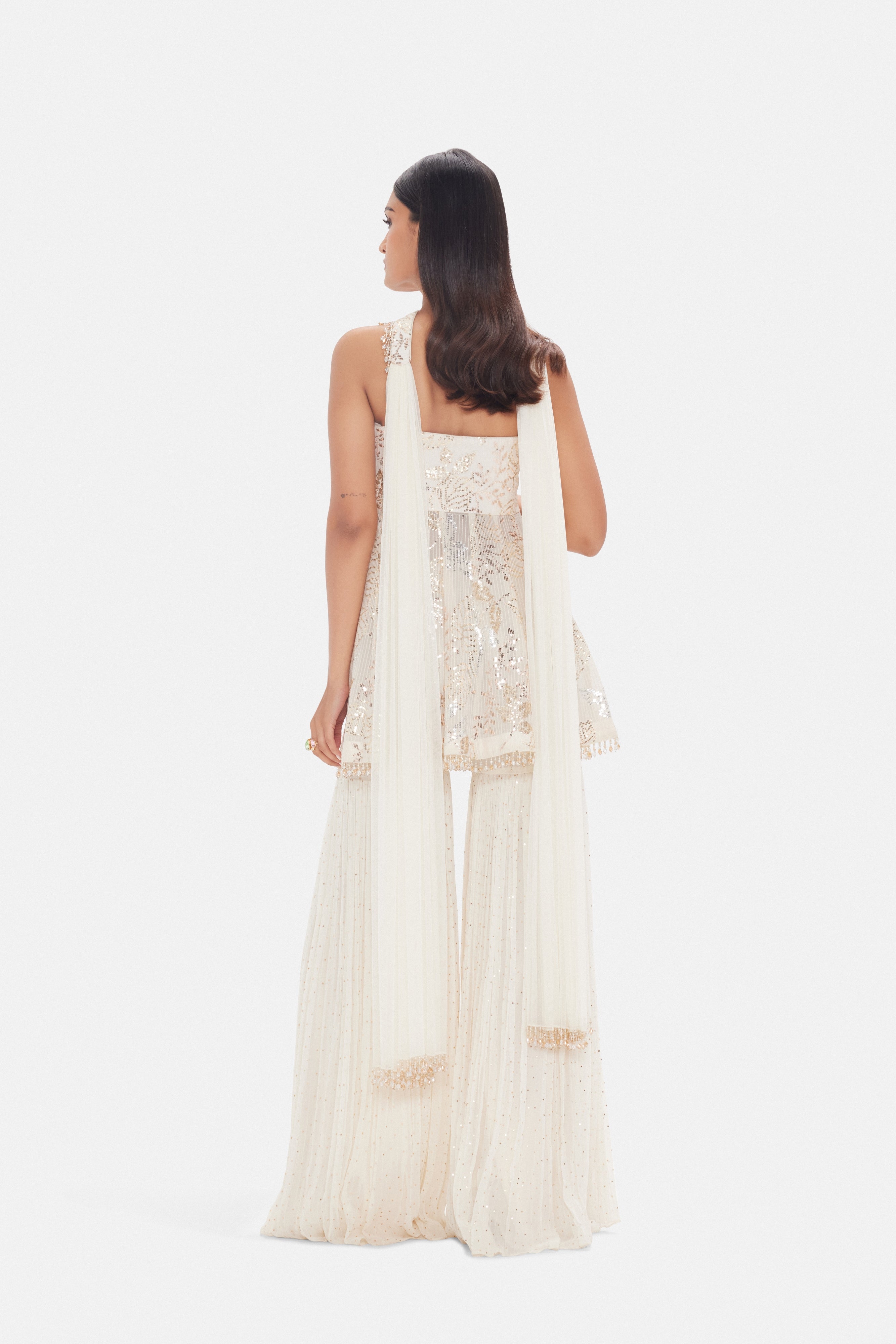 The White Rose Petal Sharara Set