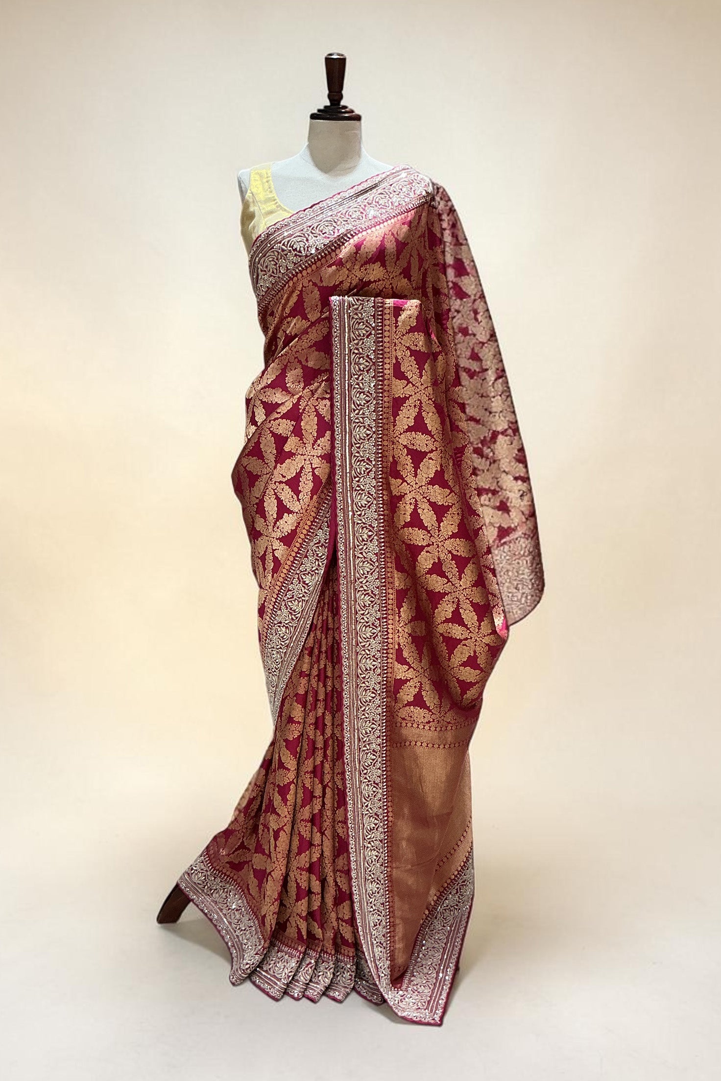 Rani Magenta Banarasi Silk Saree