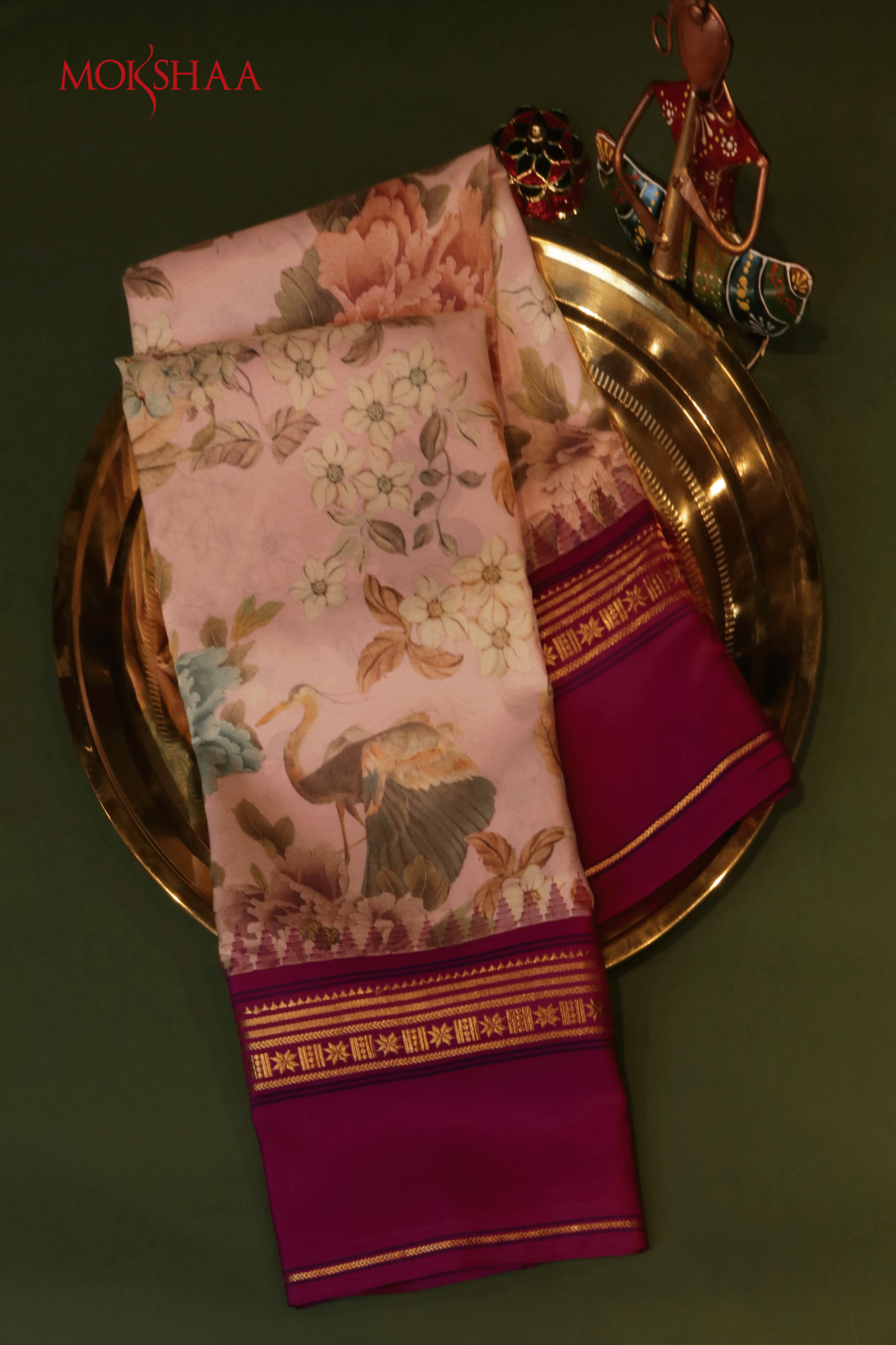 Blush Pink Printed Kanchipuram Silk Saree