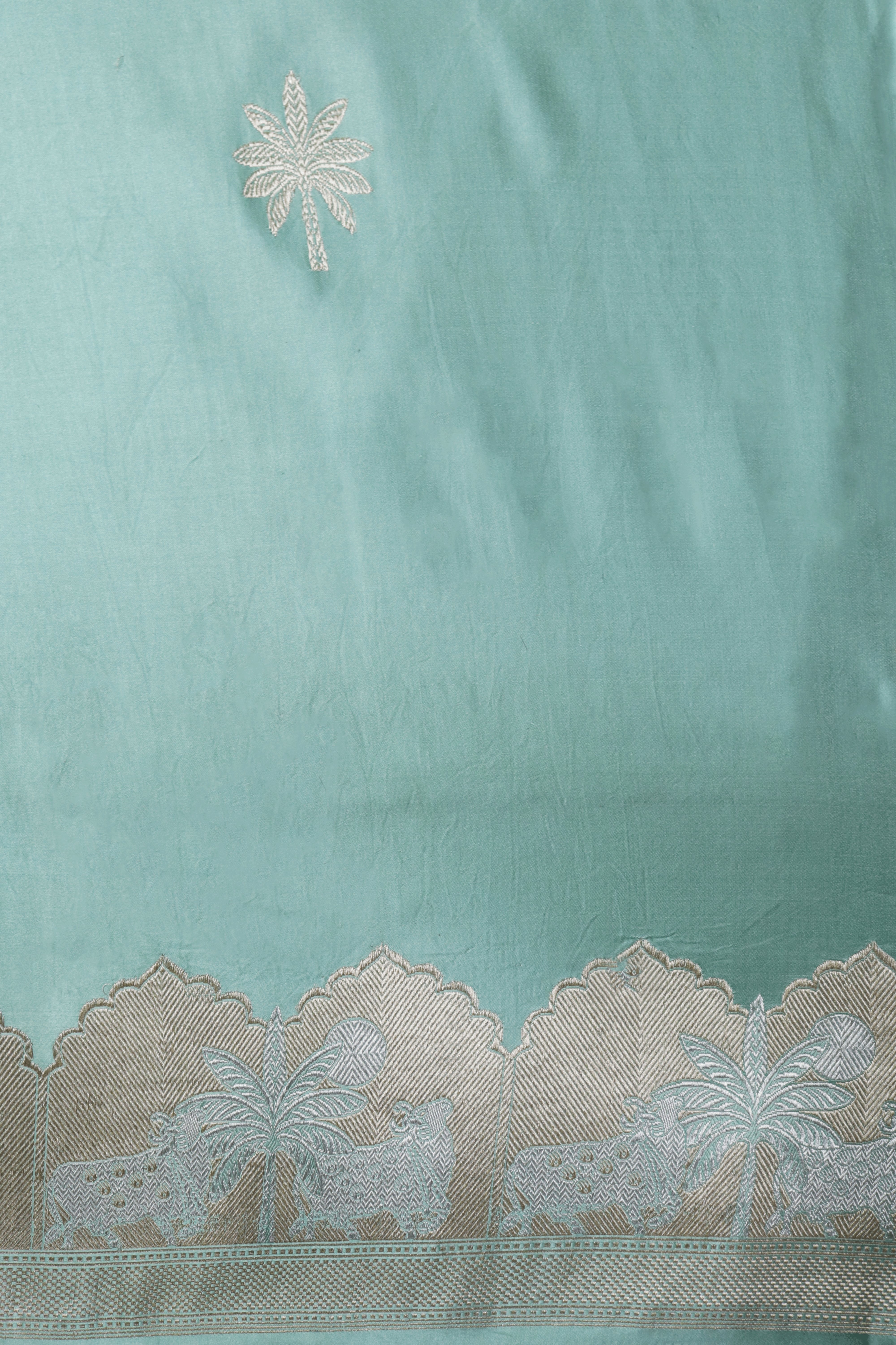 Pista Green Banarasi Silk Saree  Mokshaa