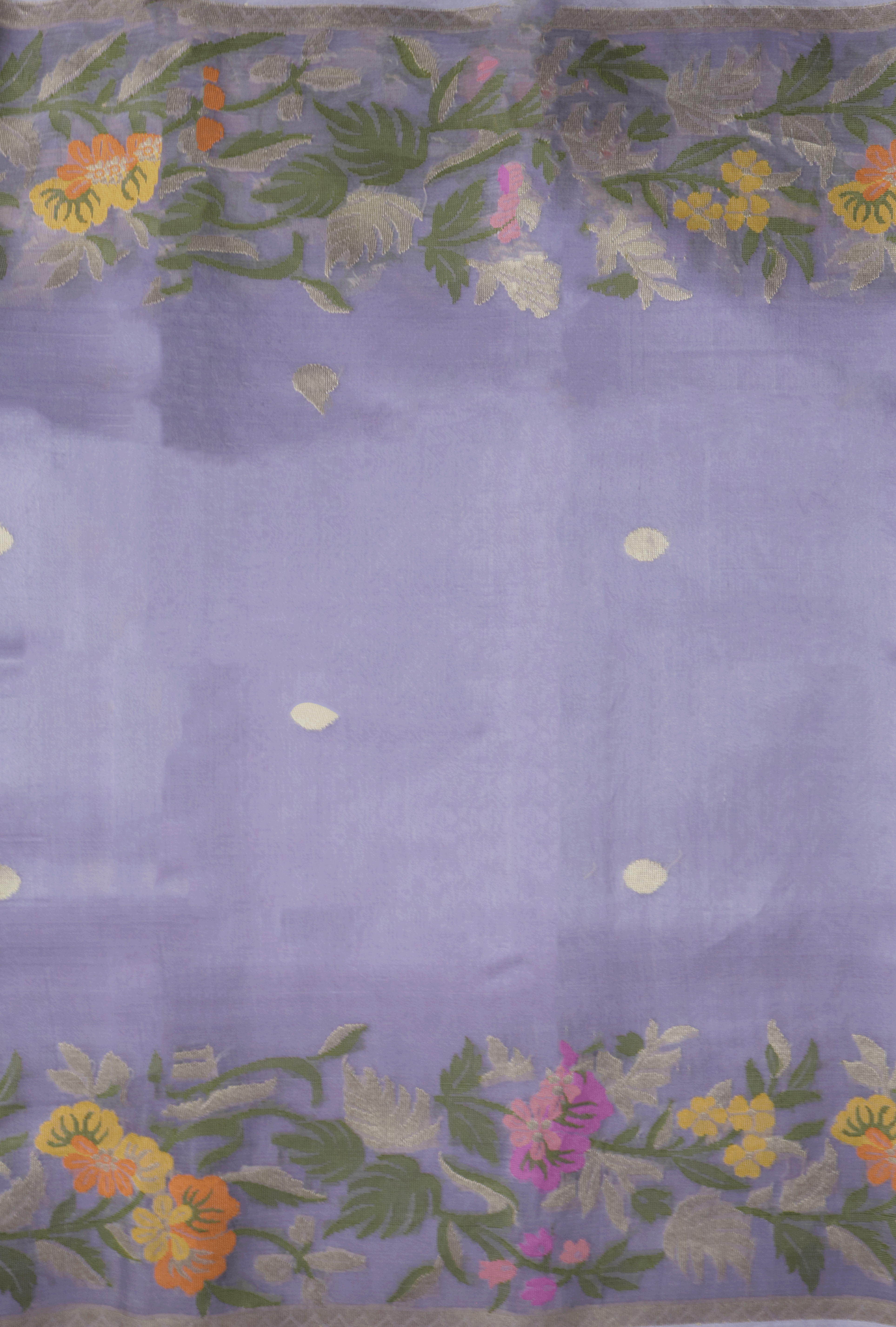Lavender Banarasi Kora Silk Saree  Mokshaa