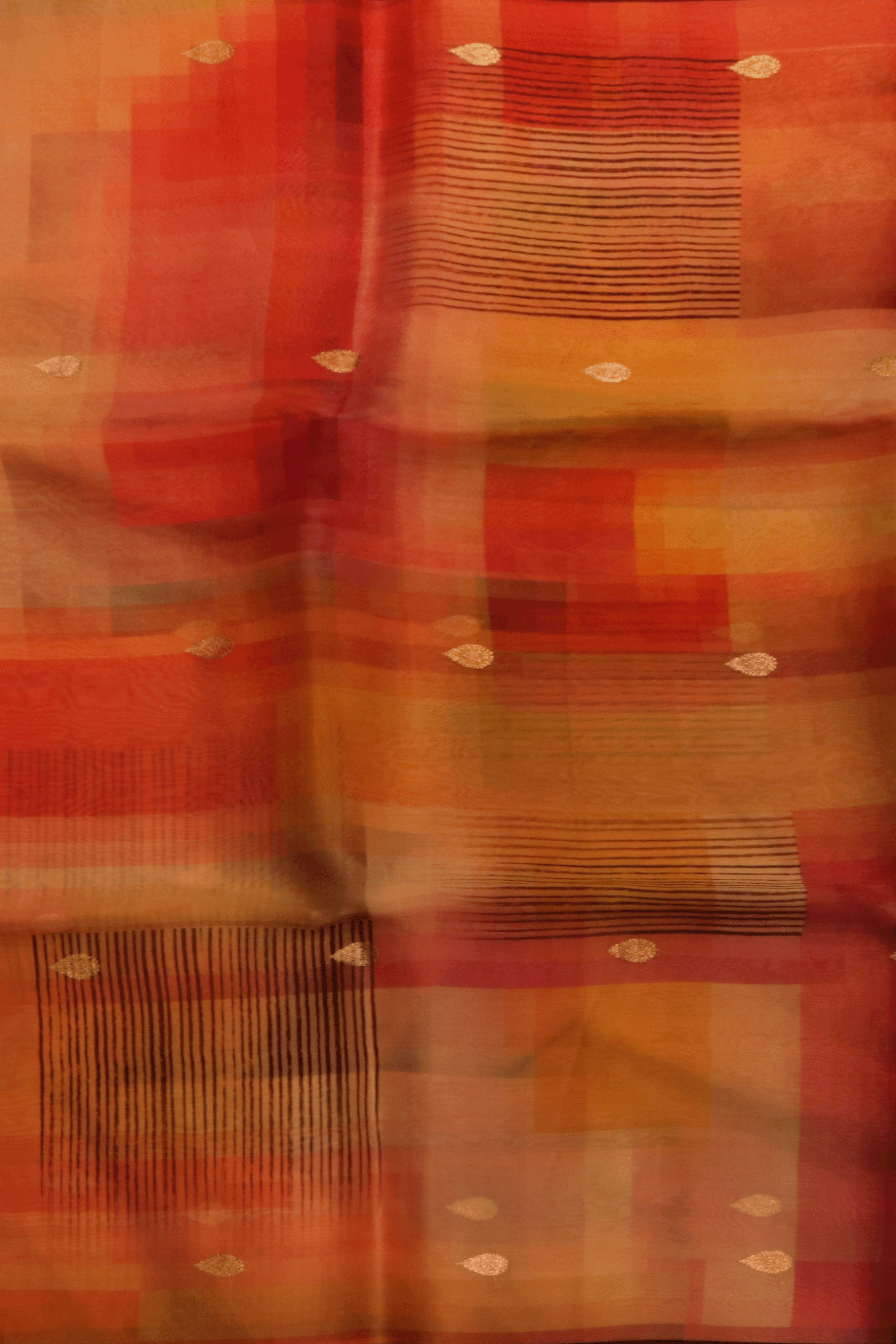 Multicolour Printed Organza Saree  Mokshaa