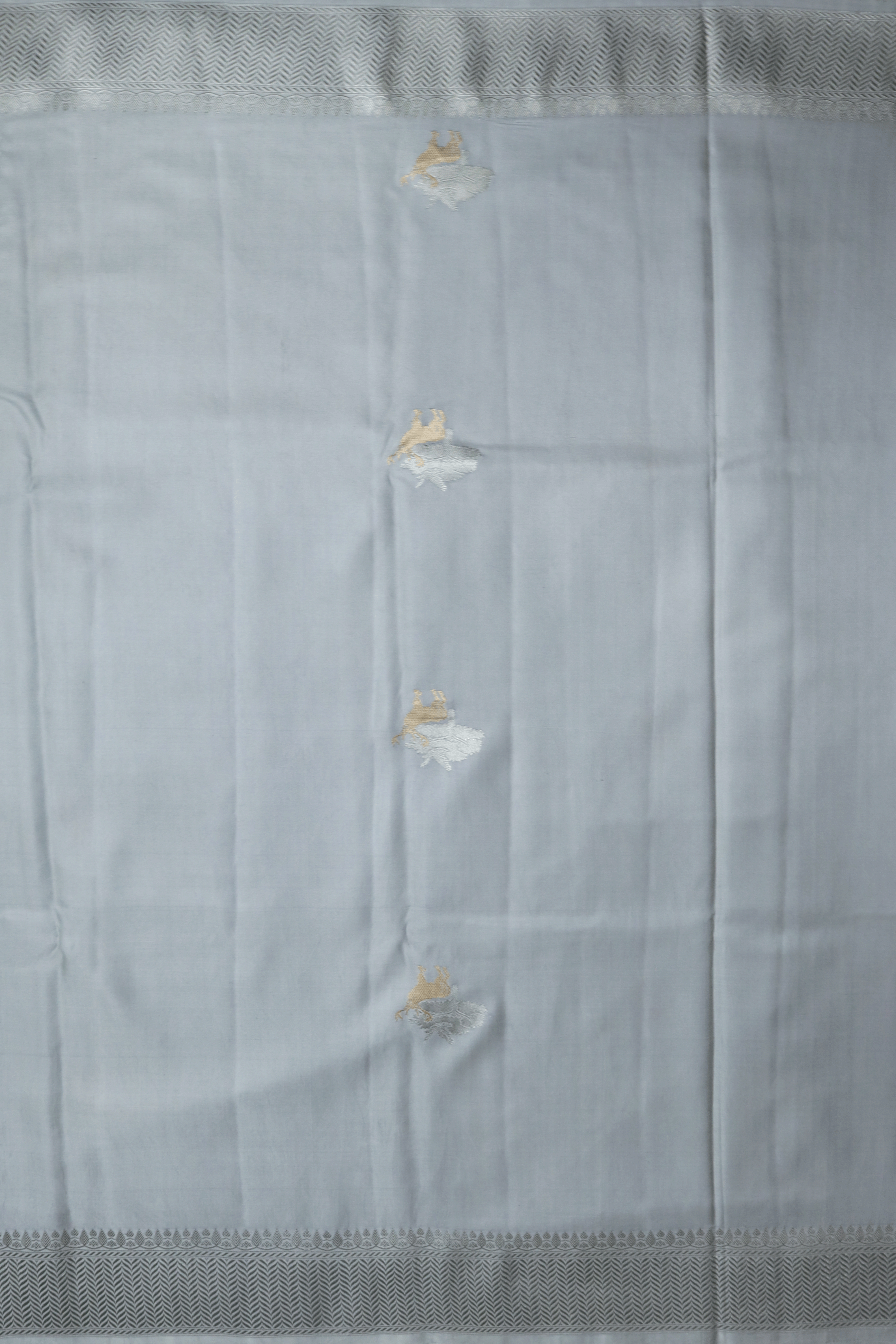 Soft Grey Banarasi Silk Saree  Mokshaa