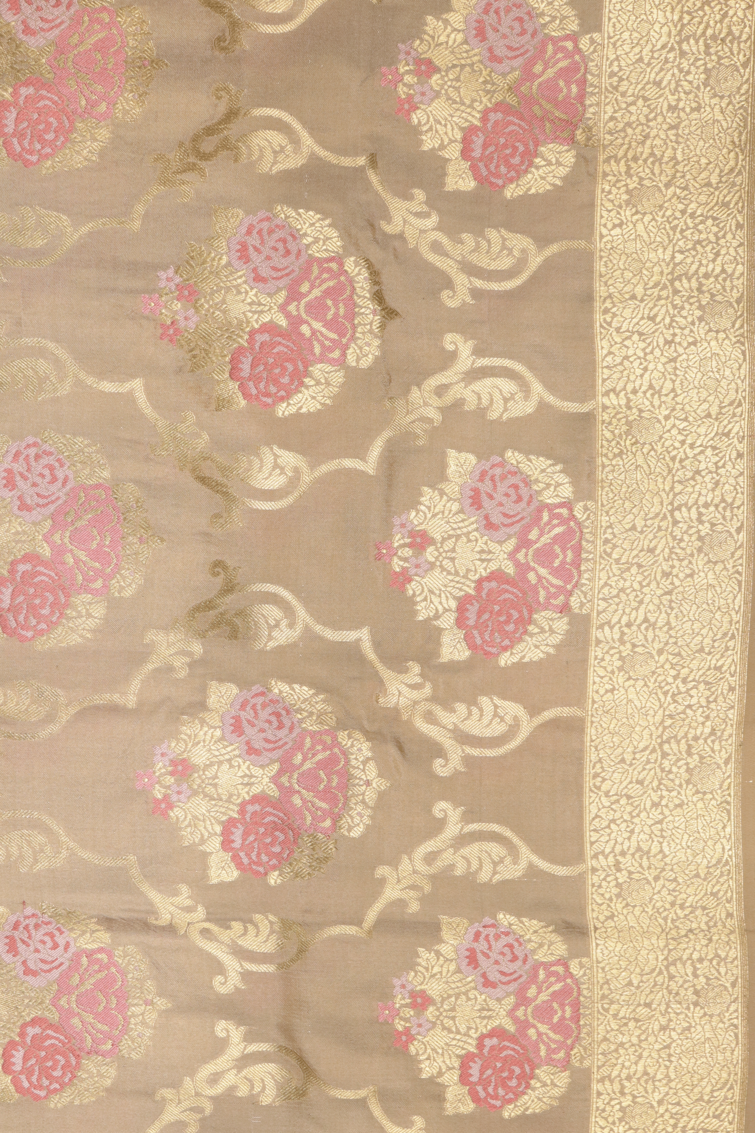 Champagne Gold Banarasi Silk Saree  Mokshaa