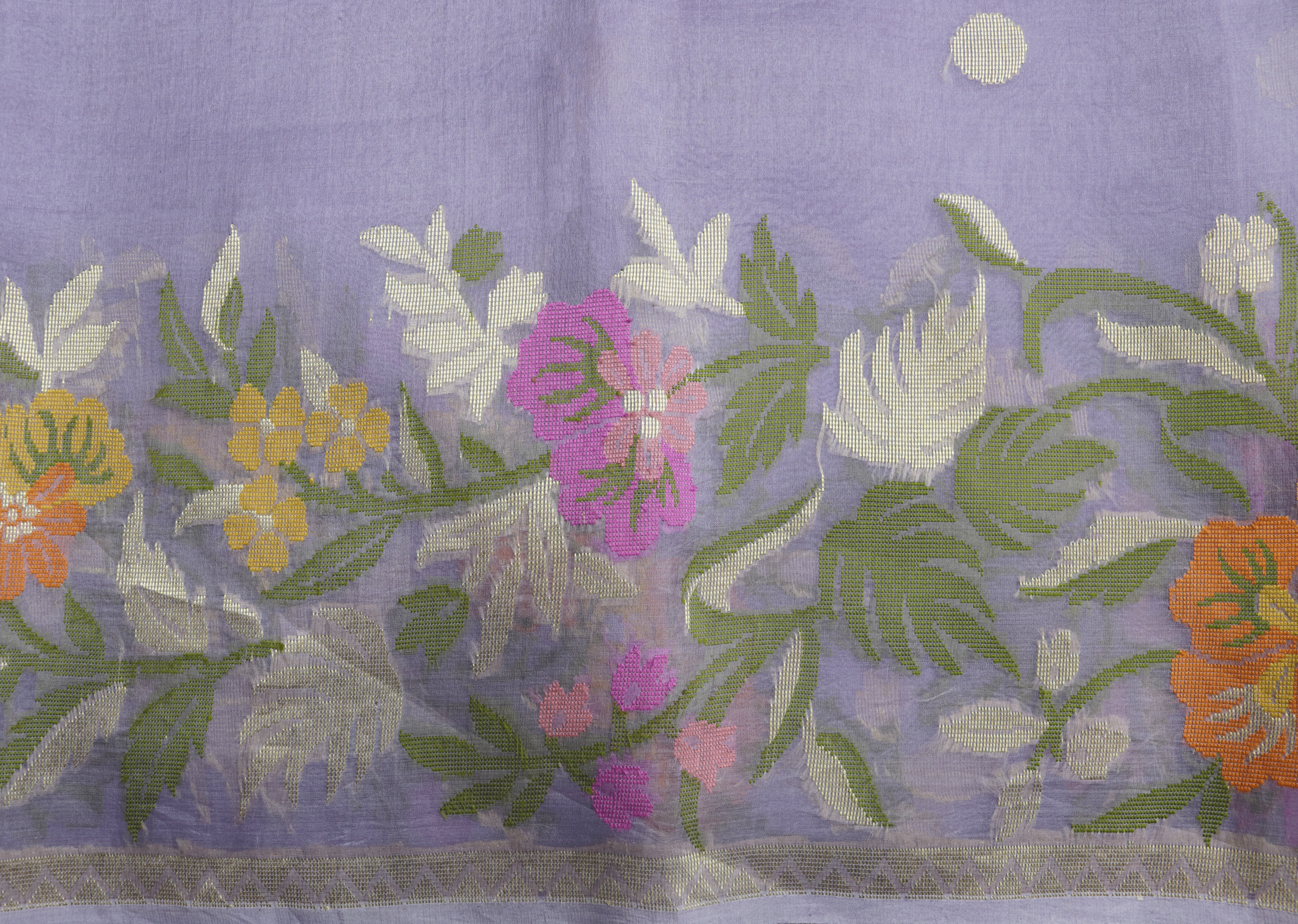 Lavender Banarasi Kora Silk Saree  Mokshaa
