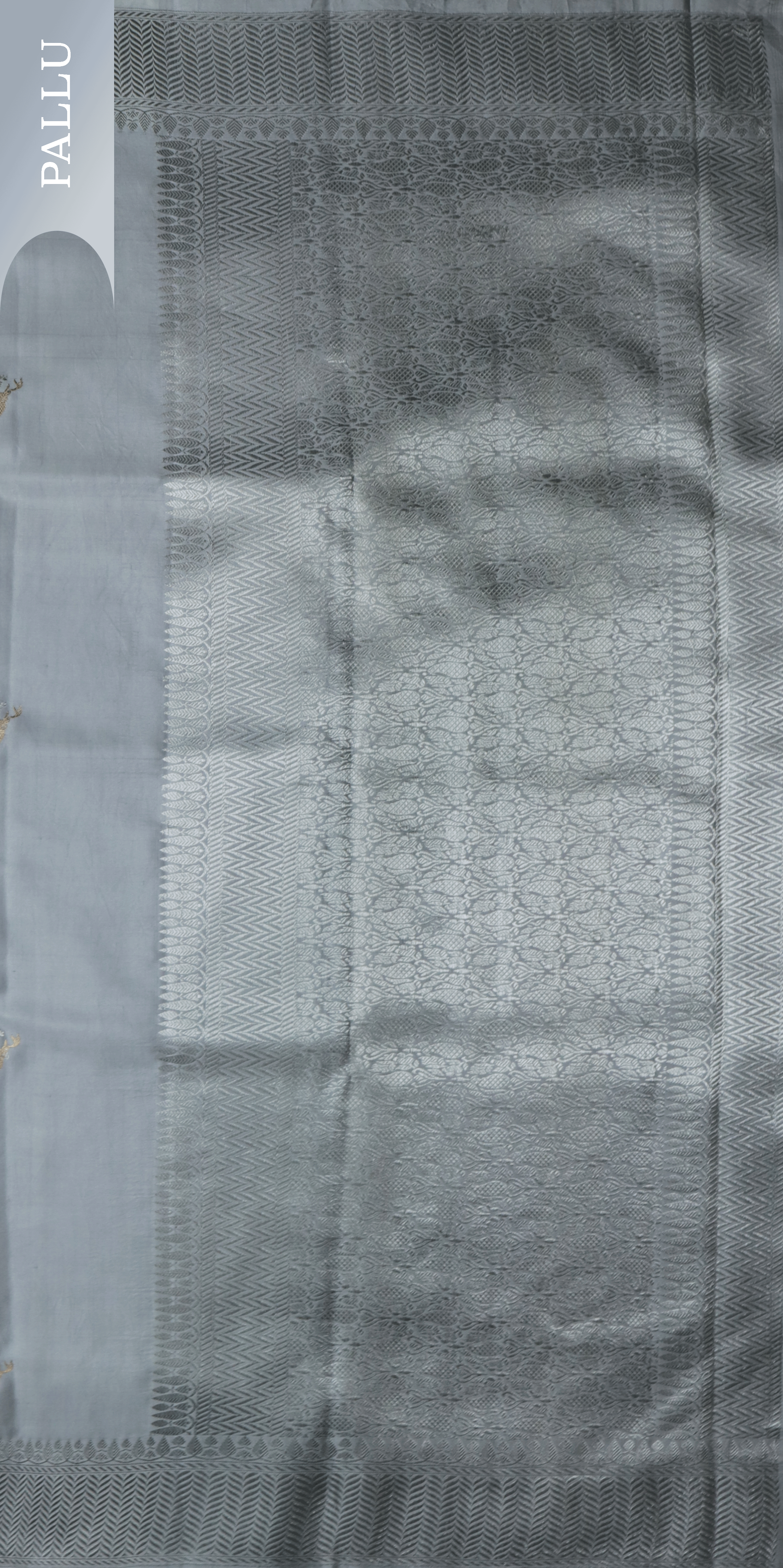 Soft Grey Banarasi Silk Saree  Mokshaa