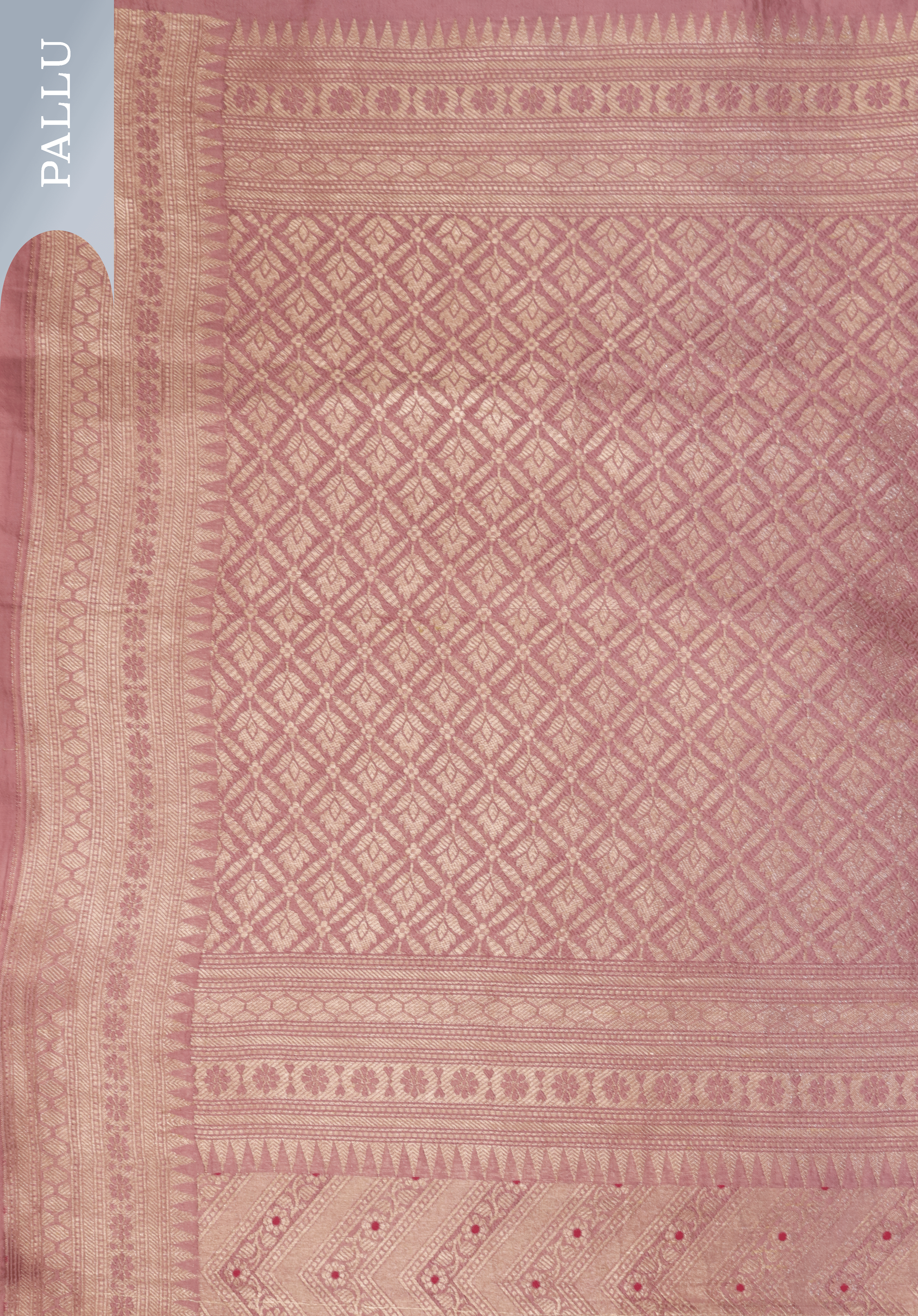 Blush Pink Banarasi Crepe Silk Saree  Mokshaa
