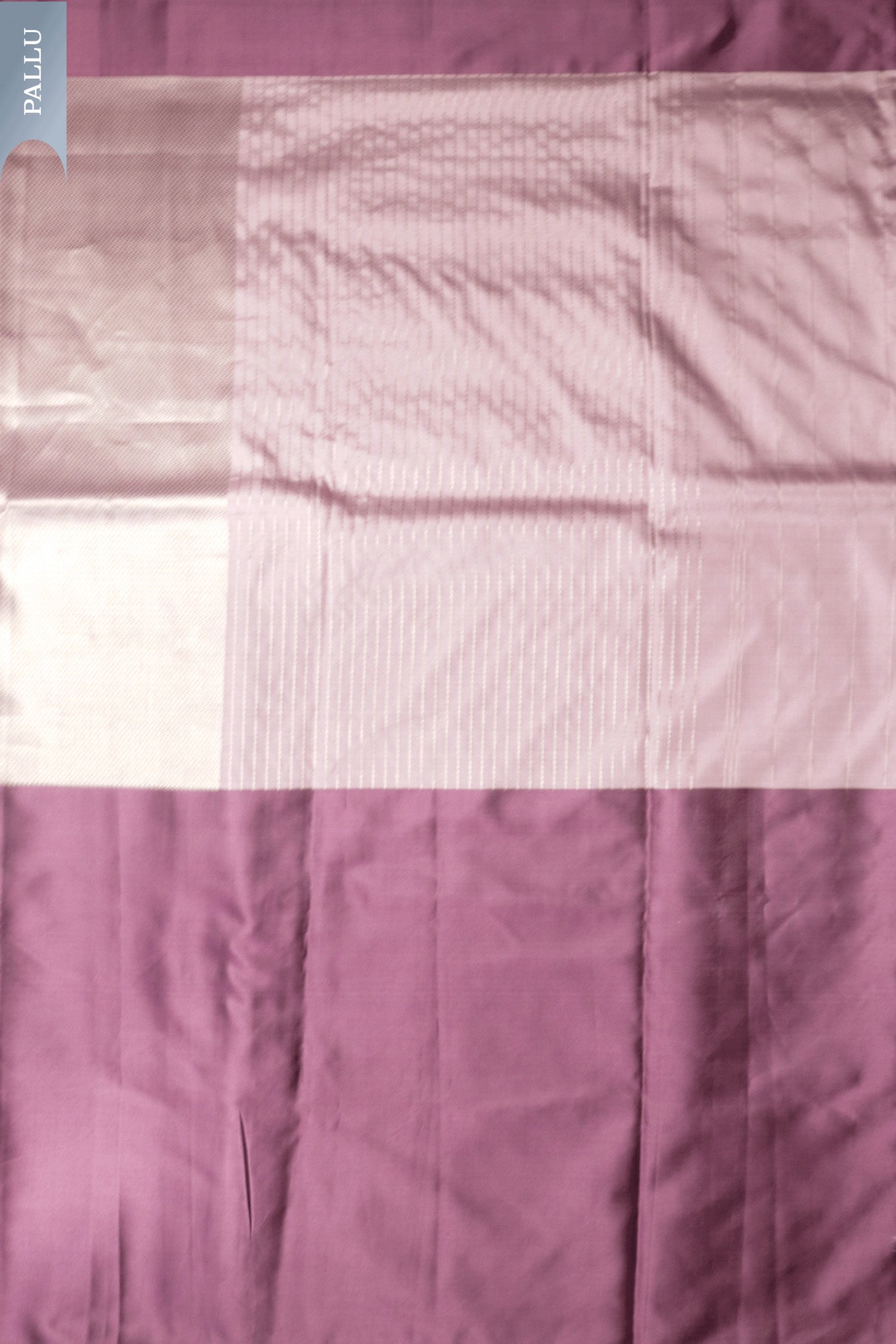 Mauve Banarasi Silk Saree with Soft Silver Zari Border  Mokshaa