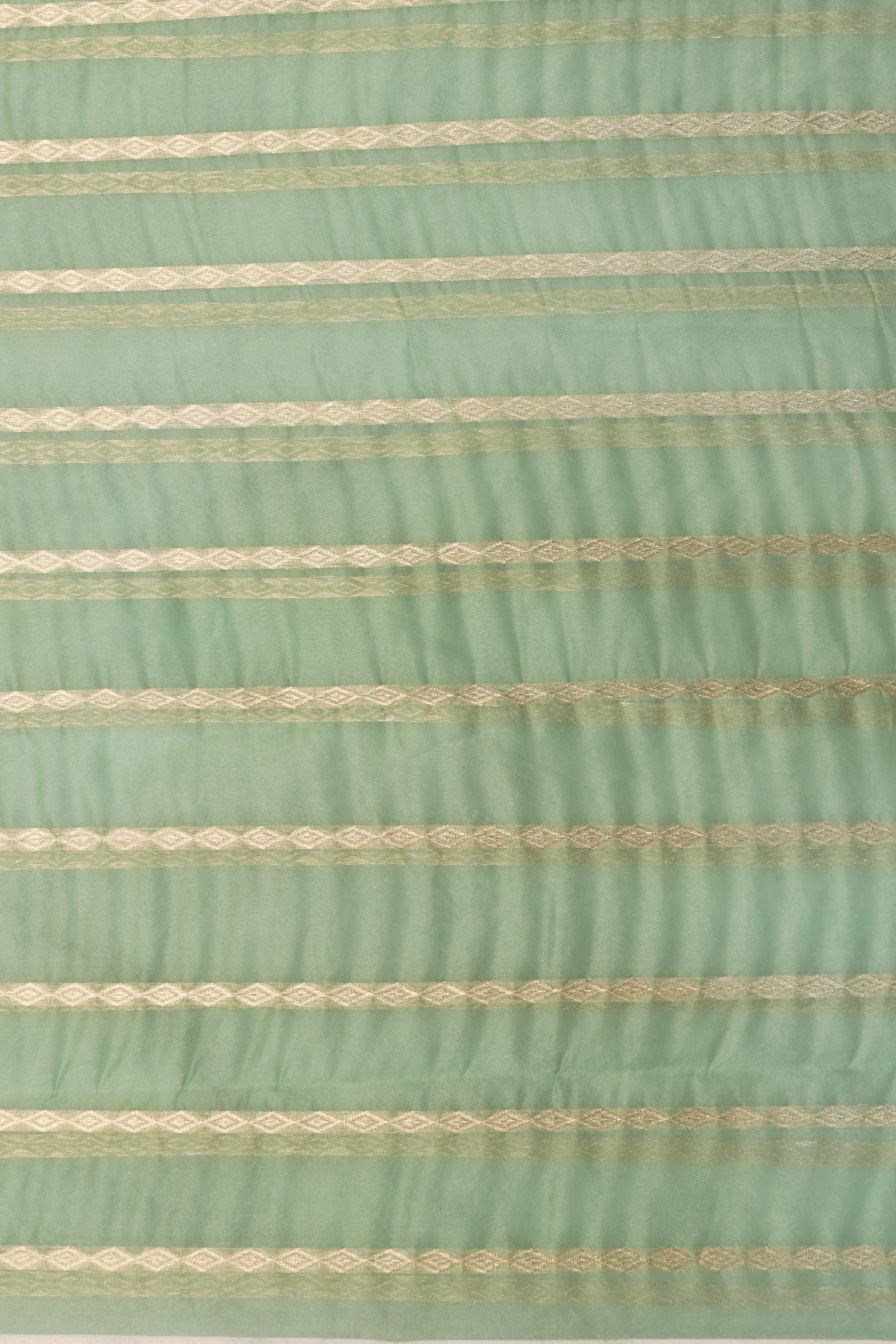 Mint Green Banarasi Kora Silk Saree  Mokshaa