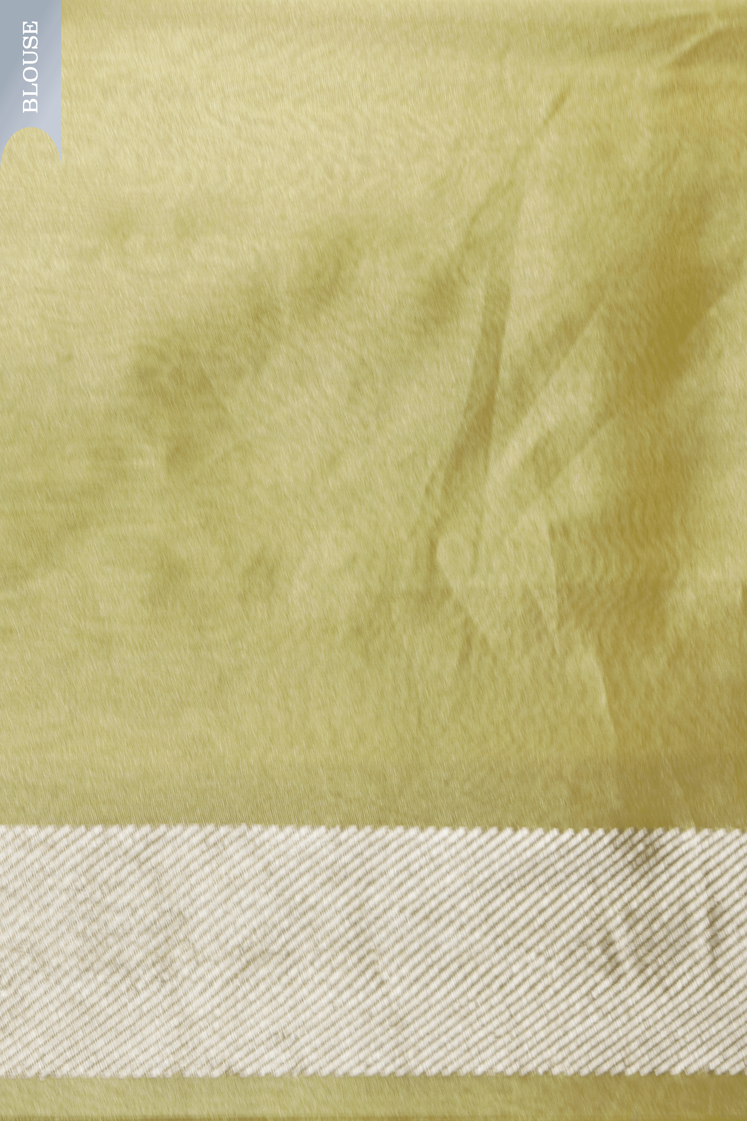Olive Green Tissue Kora Saree with Cream Zari Border & Pink Leaf Motifs  Mokshaa