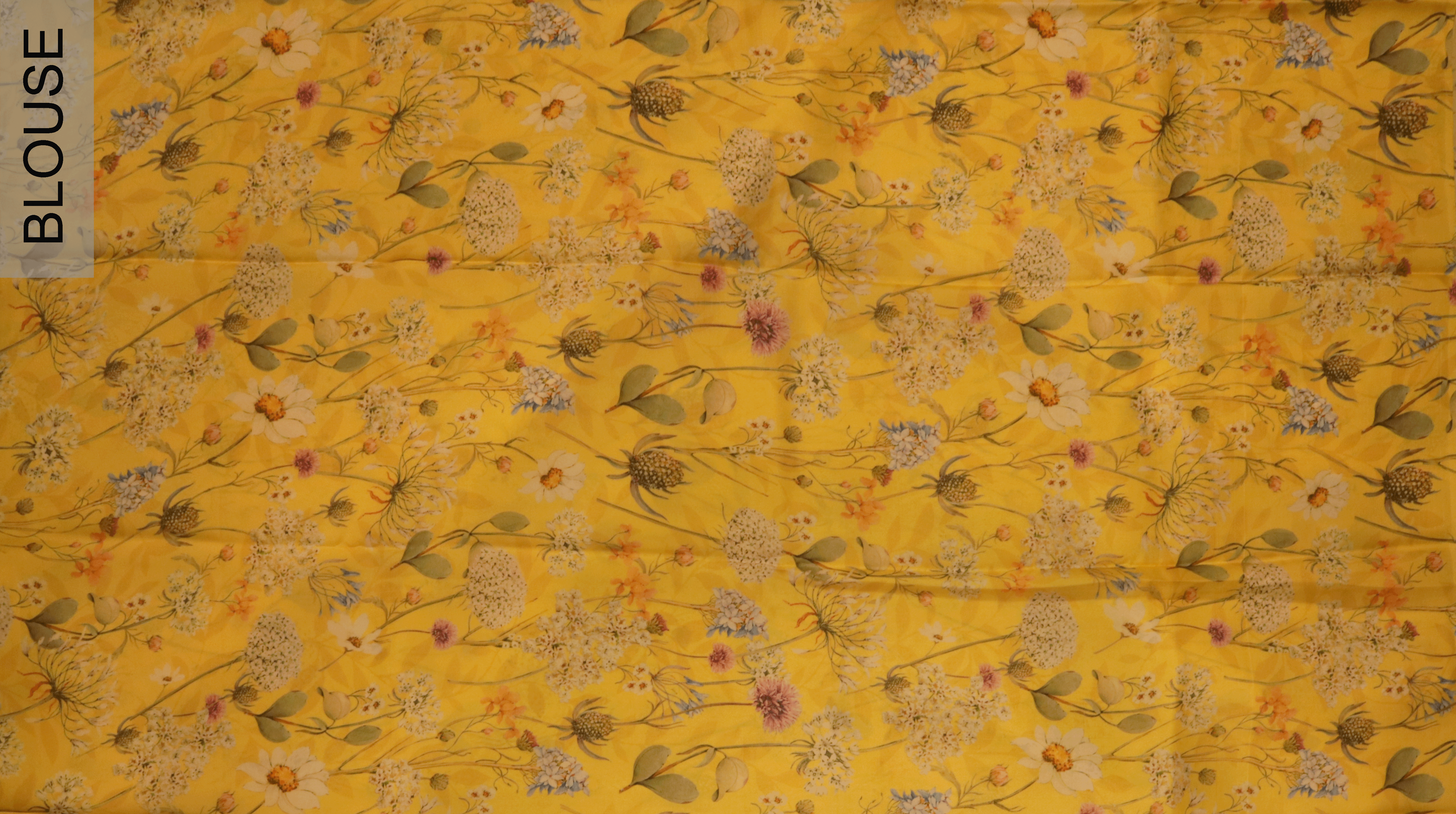 Bright Yellow Printed Satin Silk Saree  Mokshaa