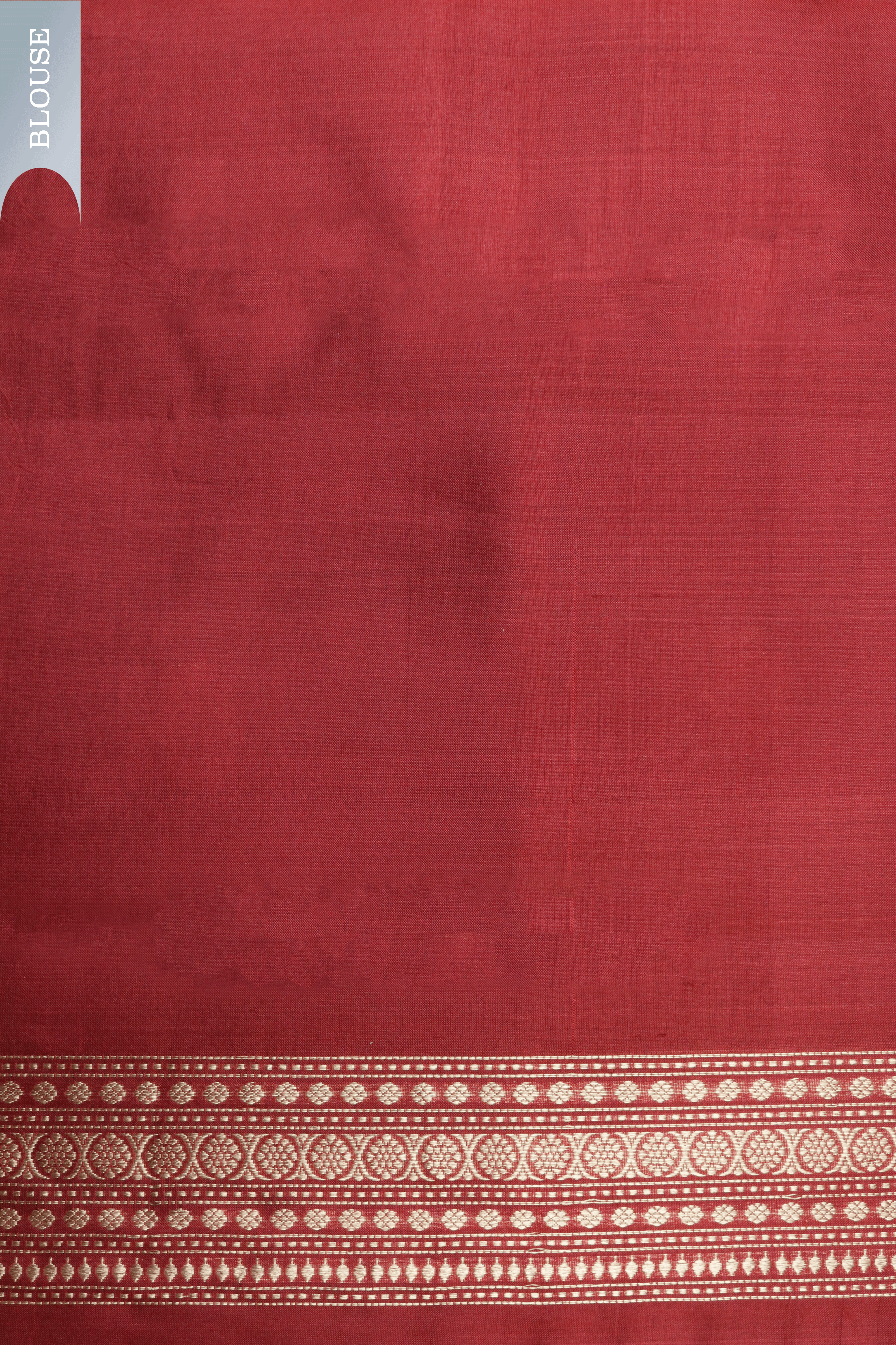 Olive Green Silk Kora Saree with Red Zari Lotus Border  Mokshaa