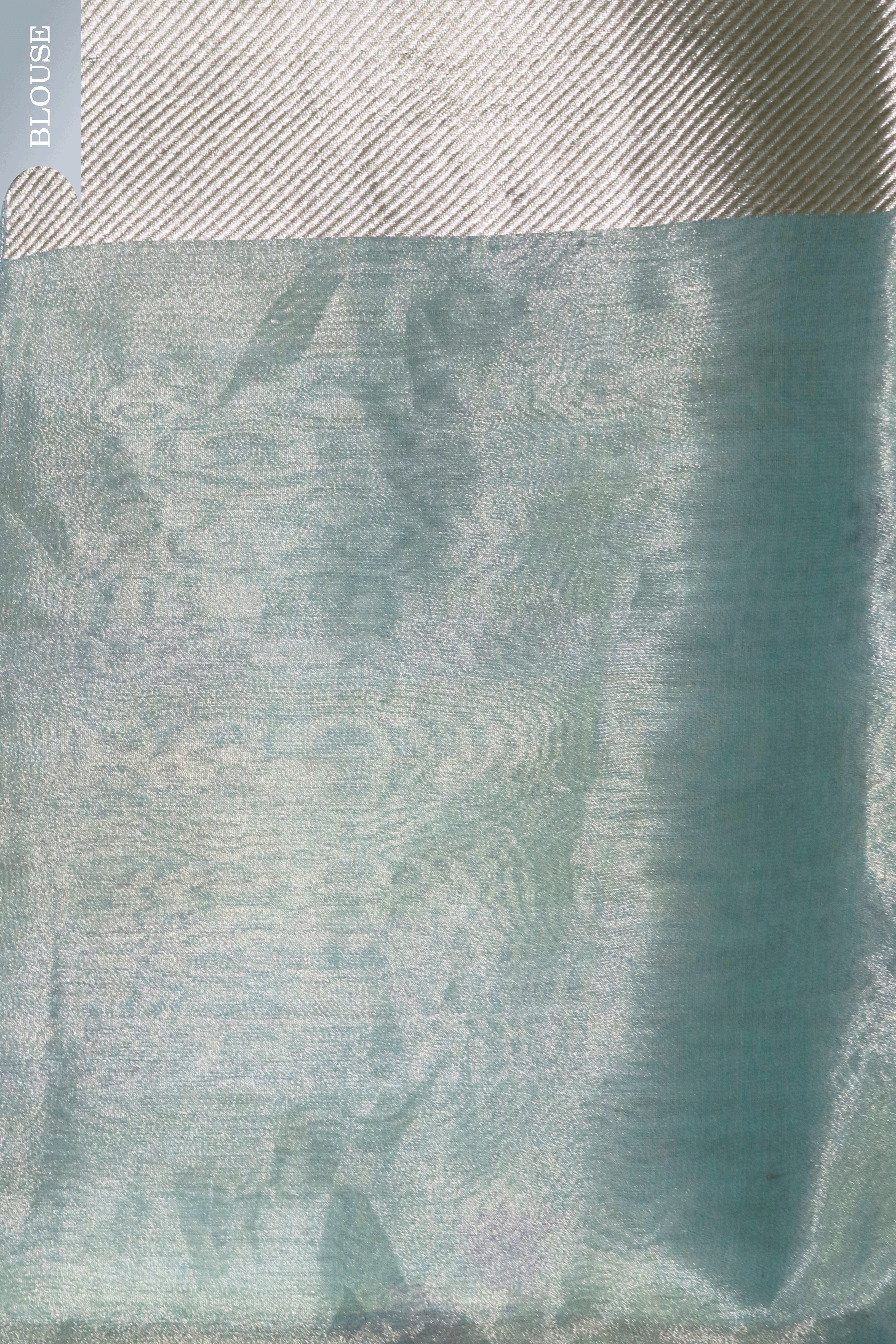 Sea Green Banarasi Tissue Silk Saree with Floral Pot Motifs  Mokshaa