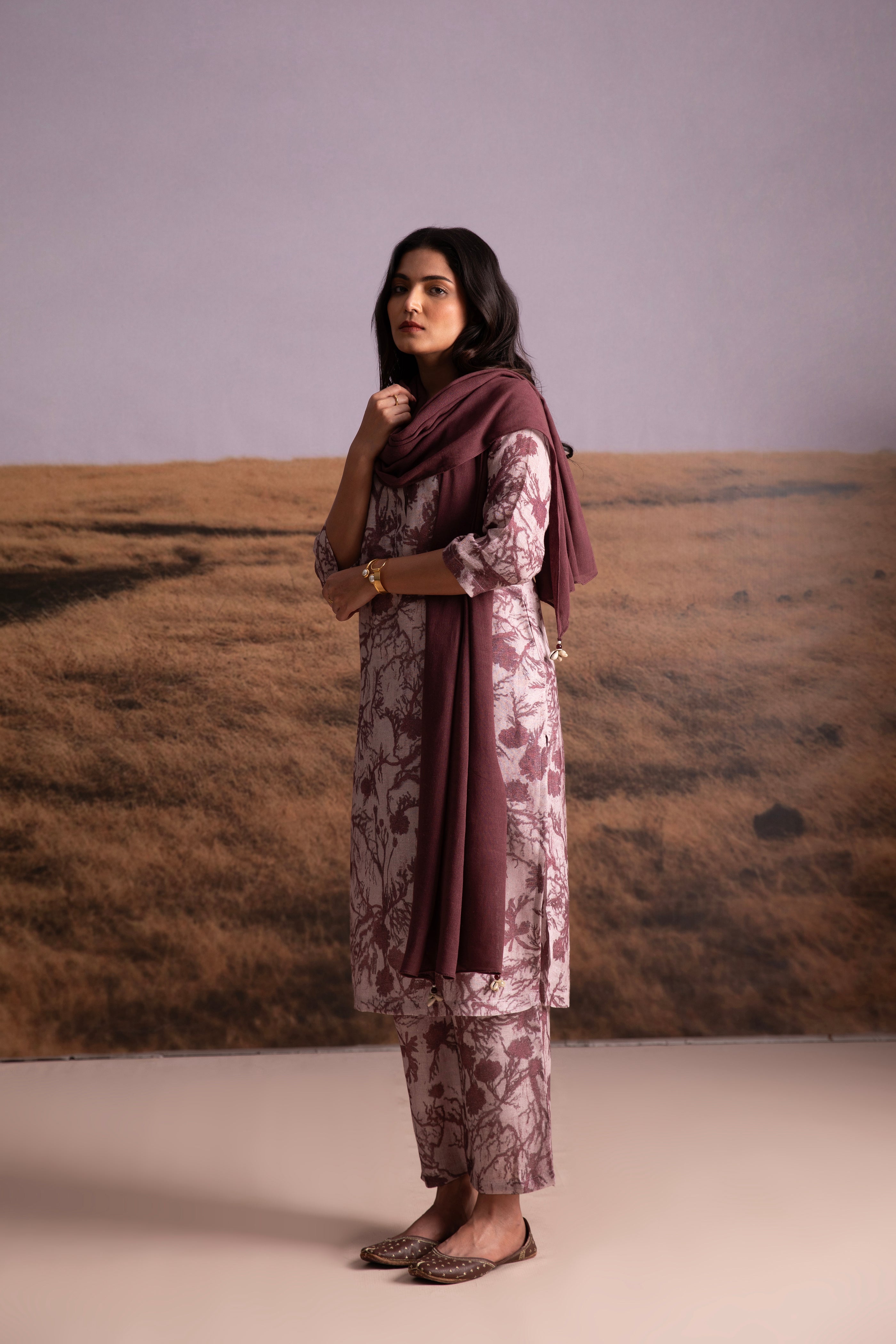 Pure Hemp Cocoa Salwar Set - Mokshaa